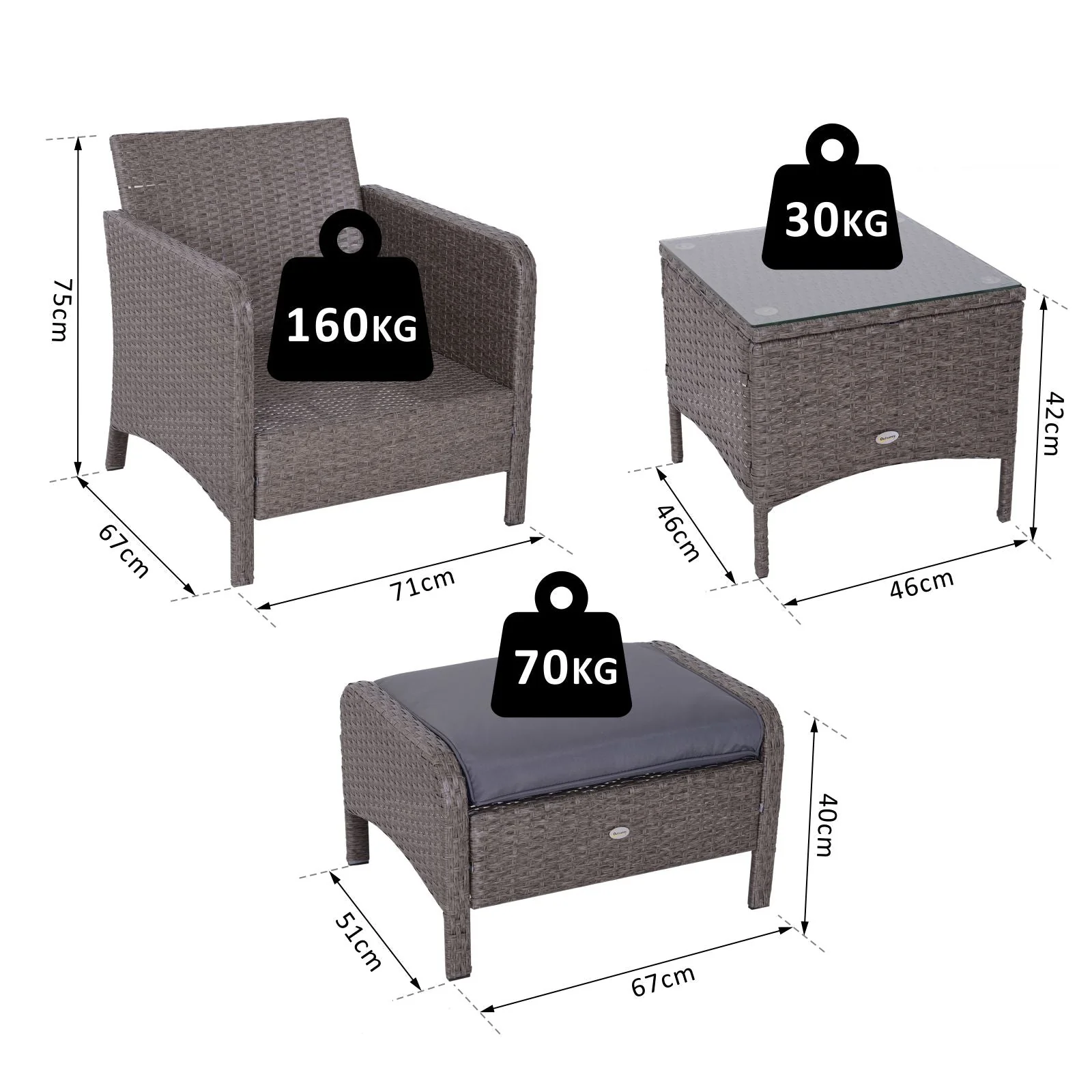 2 Seater Rattan Furniture Set - Image 3