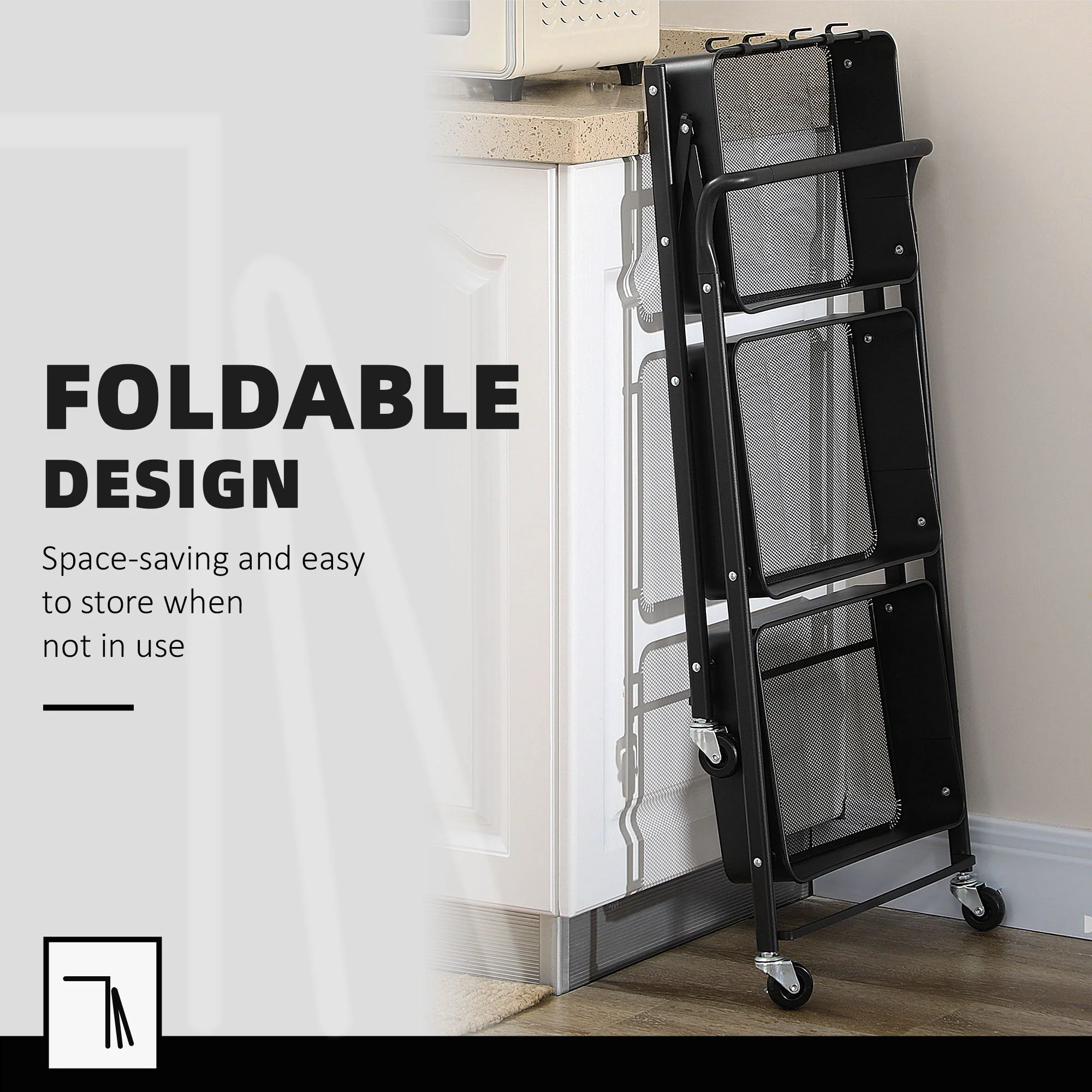 3 Tier Storage Trolley Cart - Image 5