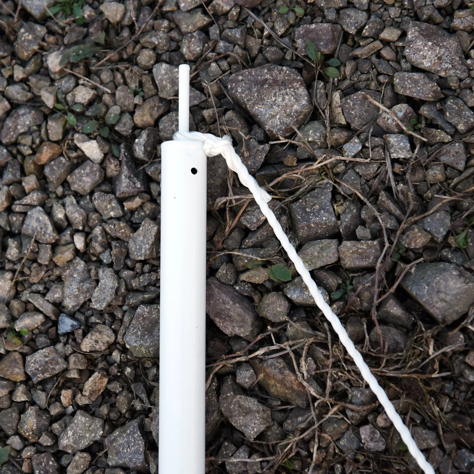 3M Awning Sail Shade Canopy Pole Kit Adjustable Pole With Rope Metal - White - Image 4