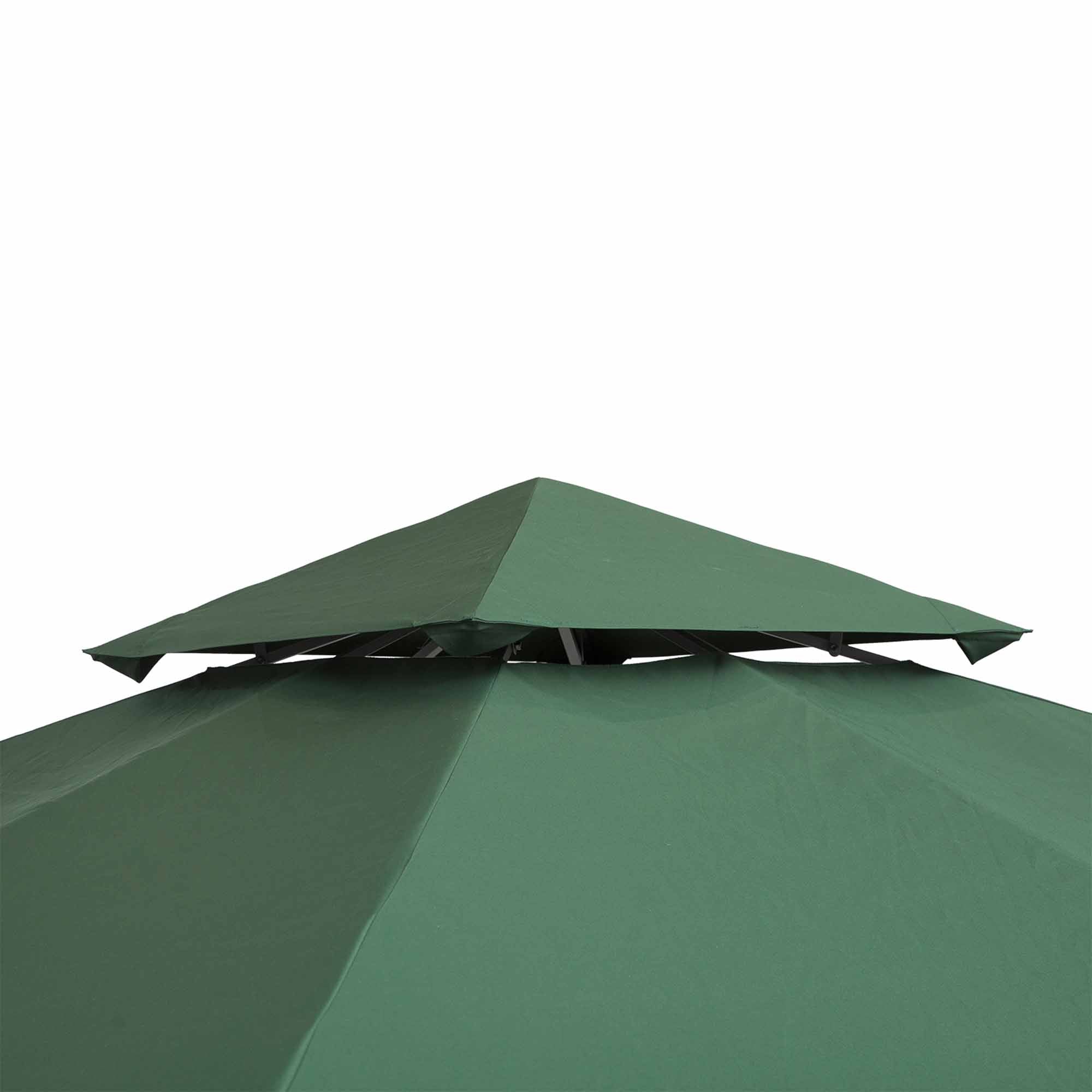 3M Gazebo Top Cover Double Tier Canopy Replacement Pavilion Roof Dark Green - Image 8