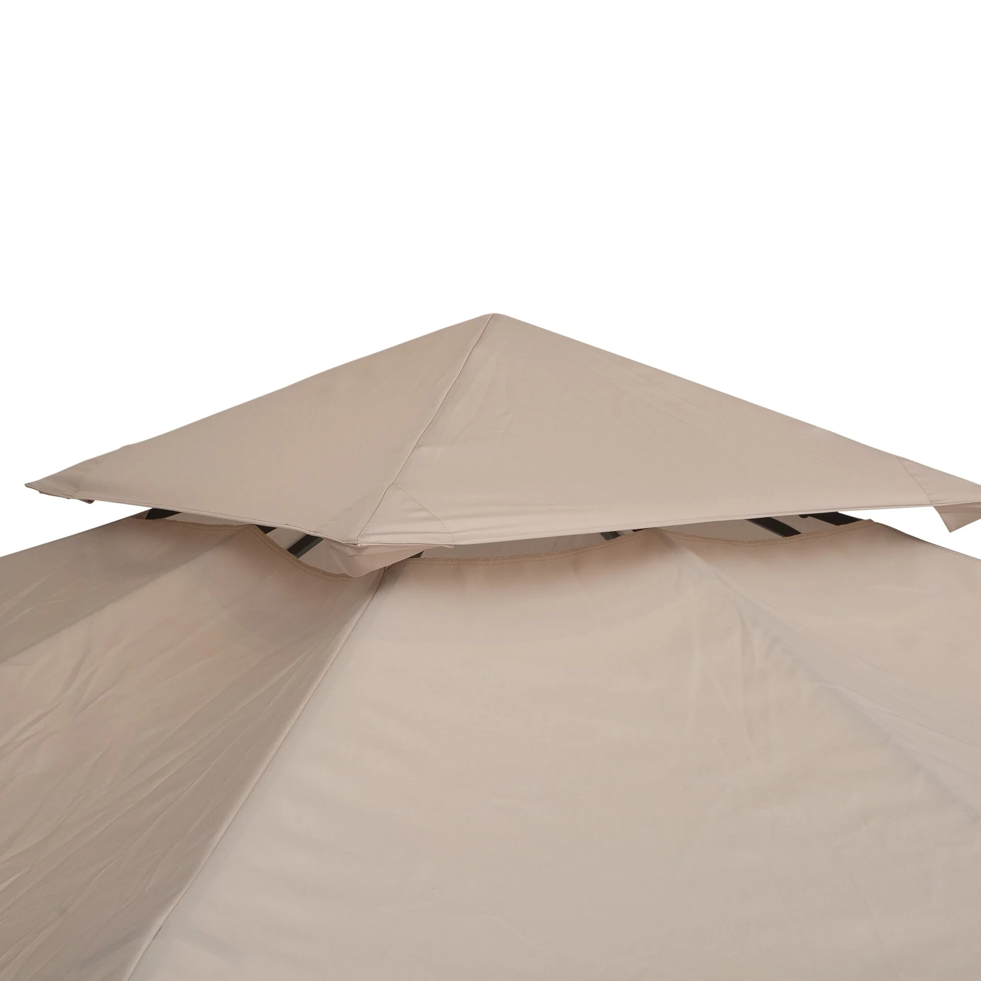 3M Gazebo Top Cover Double Tier Canopy Replacement Pavilion Roof Deep Beige - Image 9