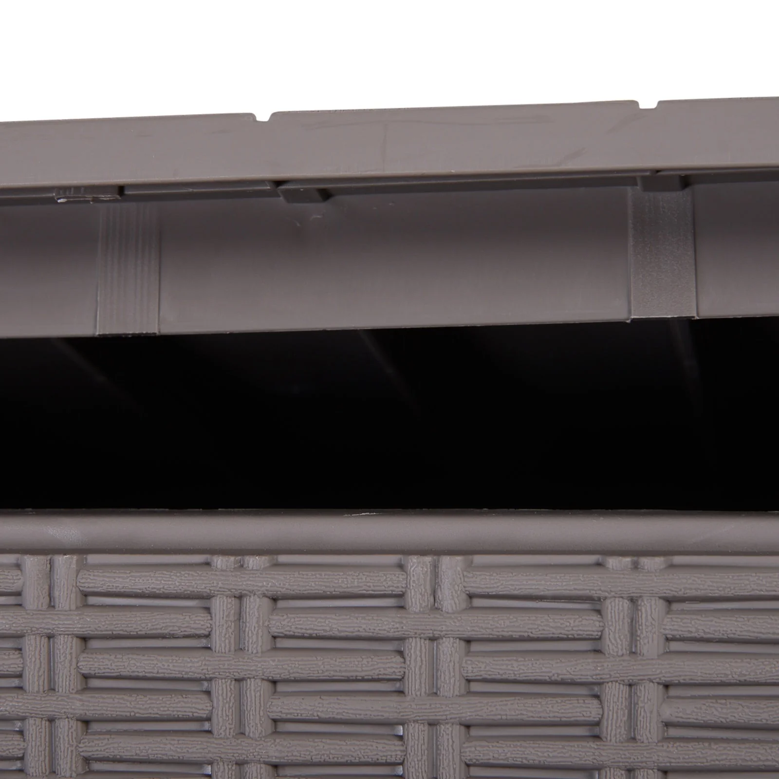 50L Outdoor Rattan-Effect Lift-Top Bar Tea Table Grey - Image 7