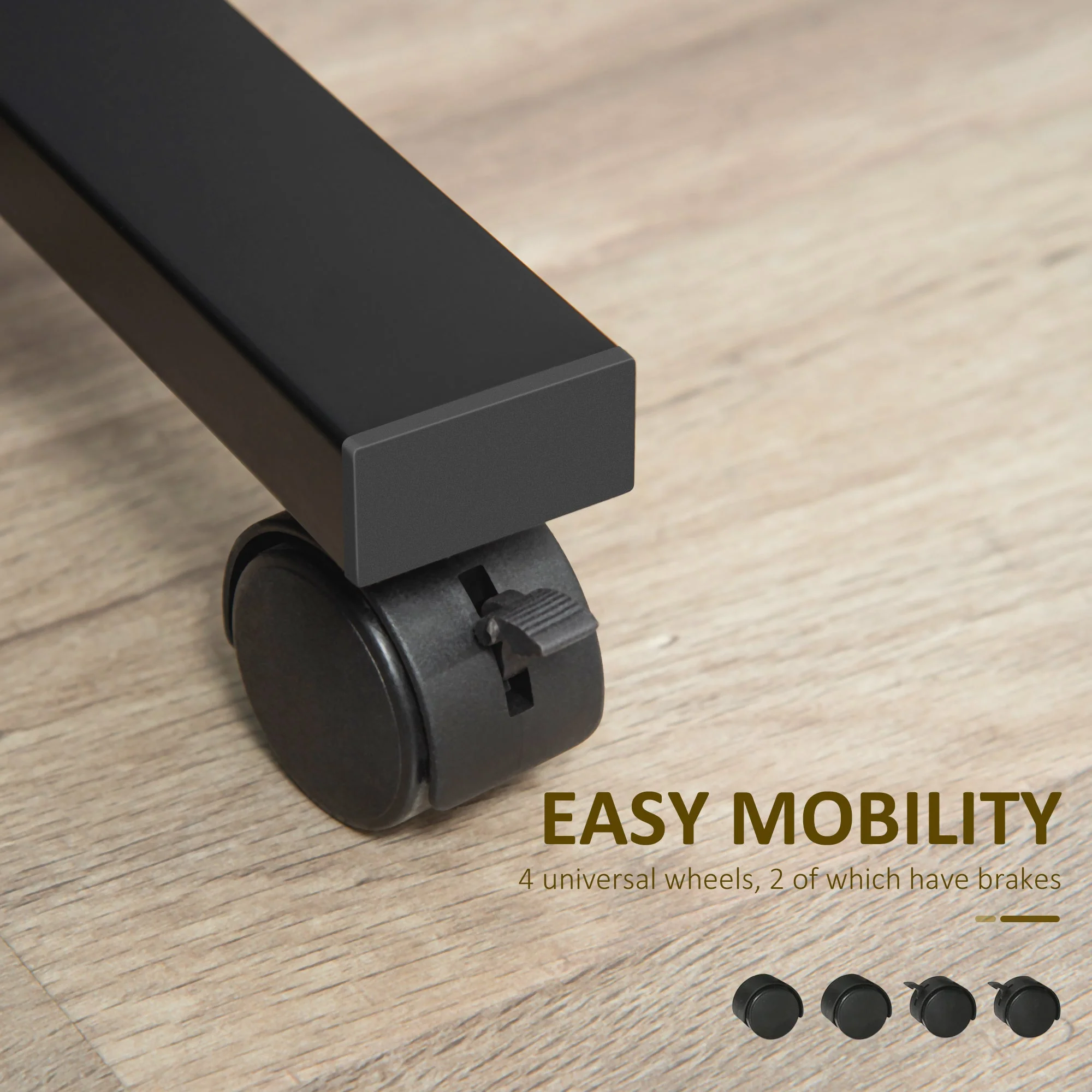 52-84cm Adjustable Mobile Over-Surface Table - Black - Image 6