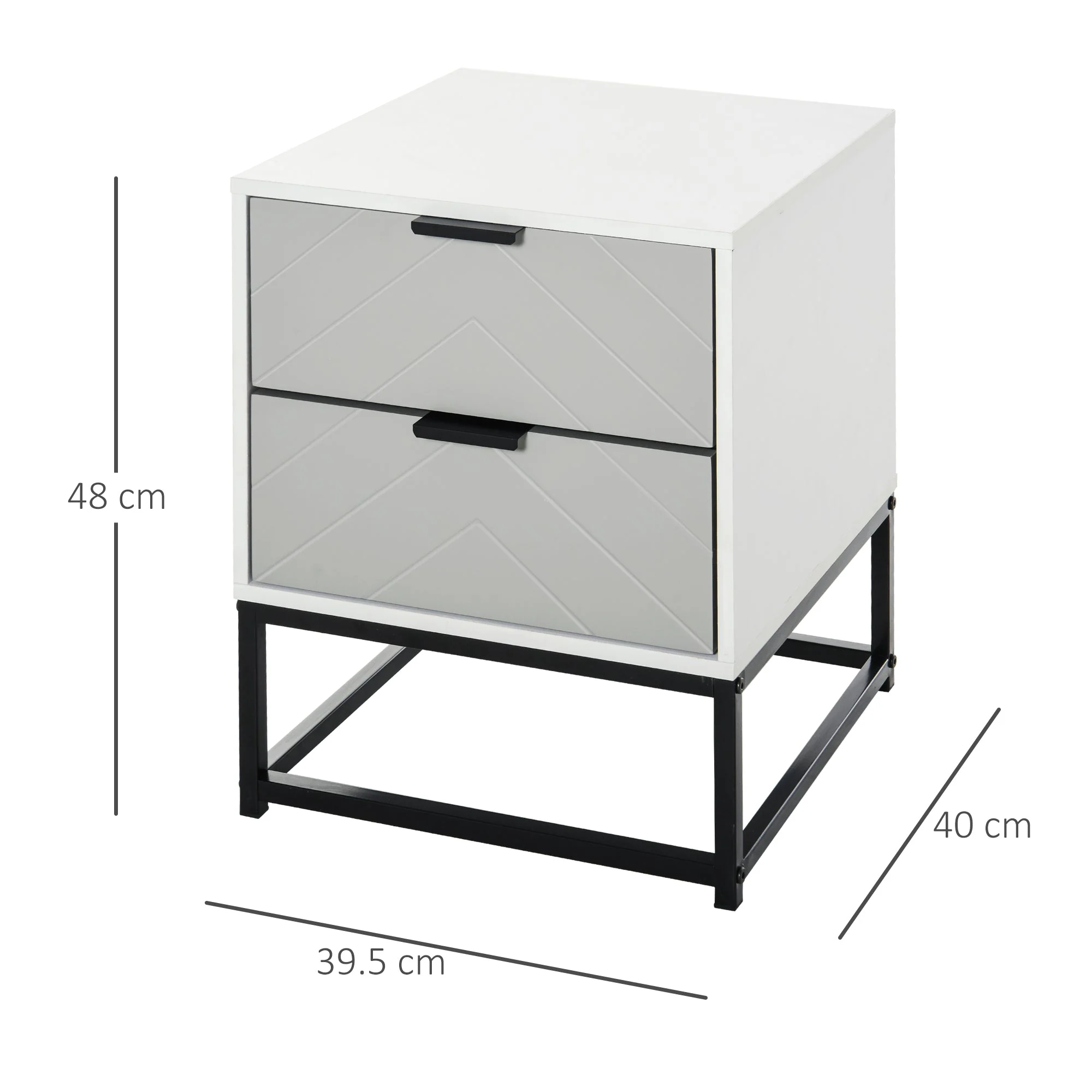 Bedside Cabinet with 2 Drawer Storage Unit - Image 3