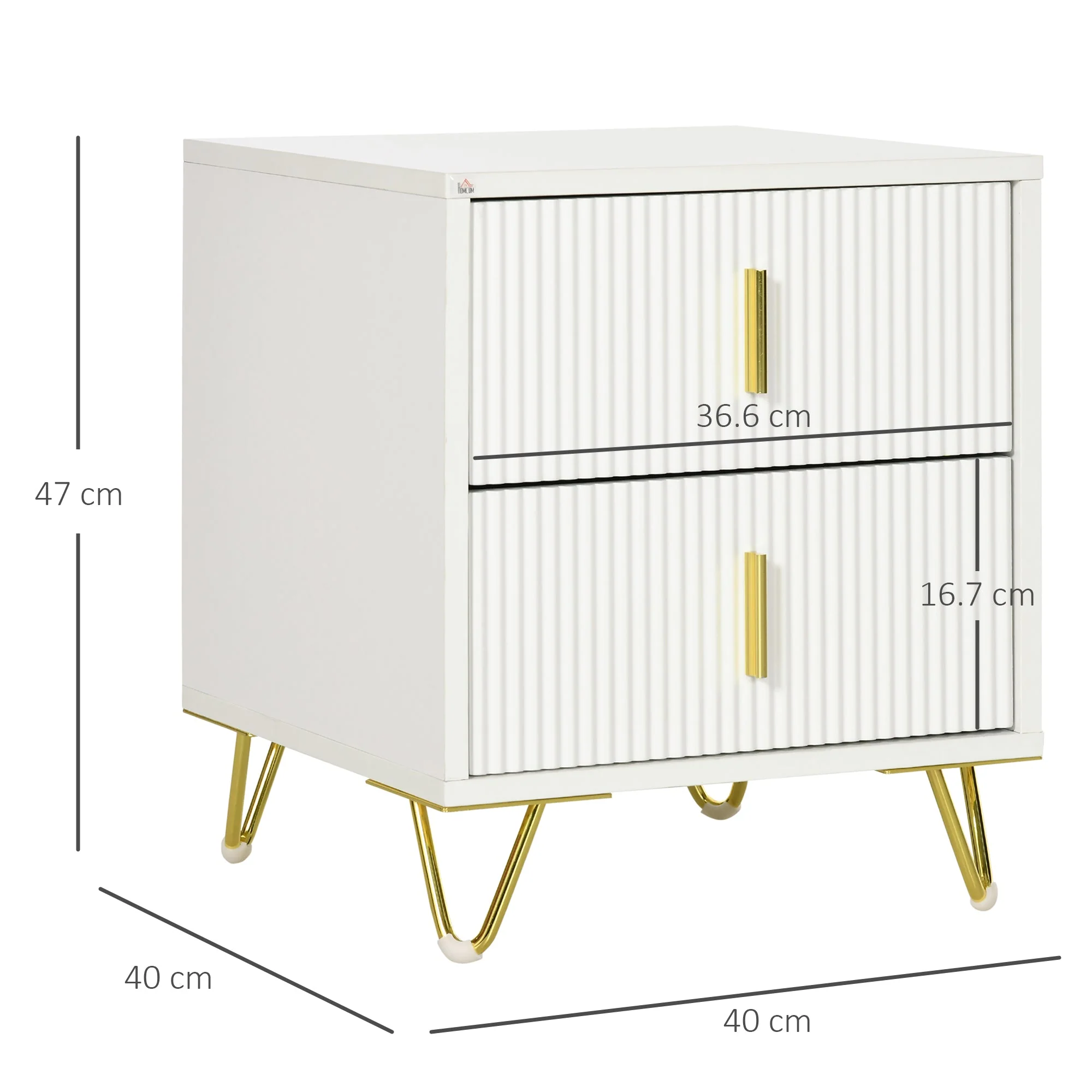 Bedside Table with 2 Drawers - Image 3