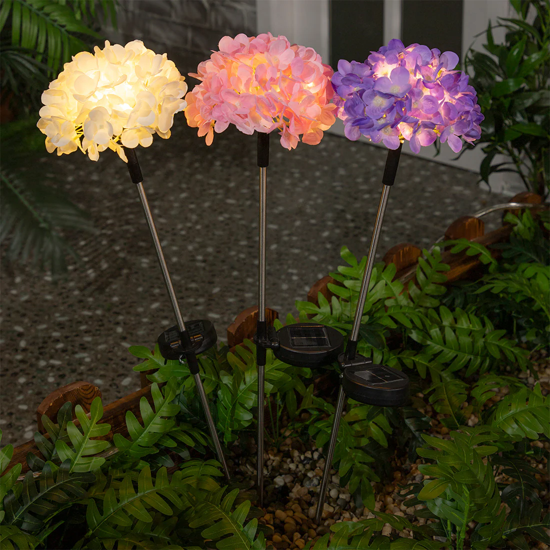 Blossoms Solar Garden Light Plant 10 Warm White LED - 74cm by Bright Garden - Image 3