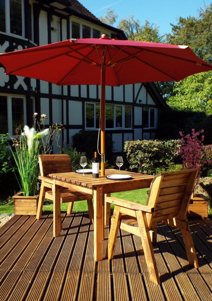 Charles Taylor 2 Seat Scandinavian Redwood Dining Set Garden Furniture - Image 3