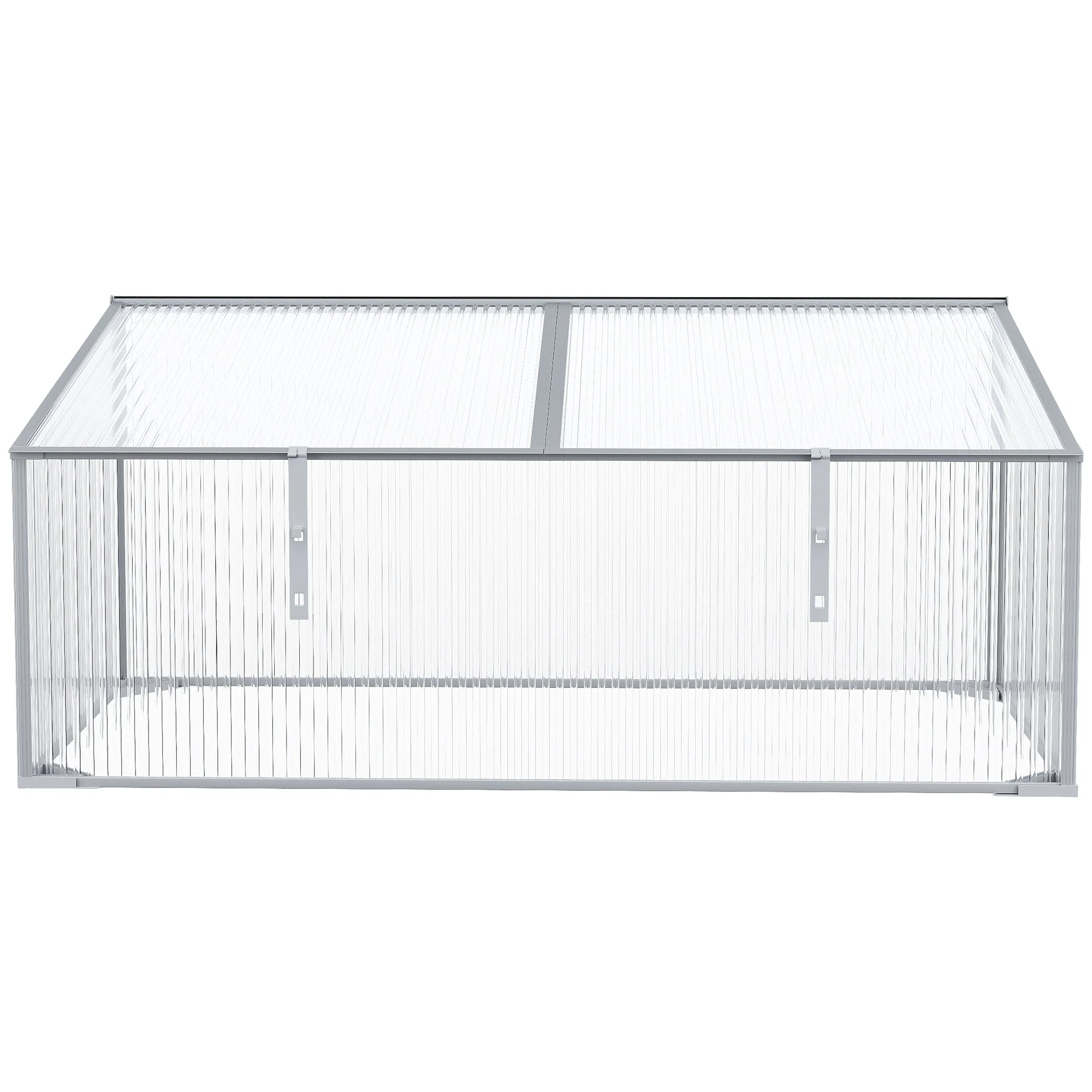 Garden Polycarbonate Cold Frame Greenhouse Grow House Flower Vegetable Plants Bed Aluminium Frame 99L x 60W x 44H cm - Image 7