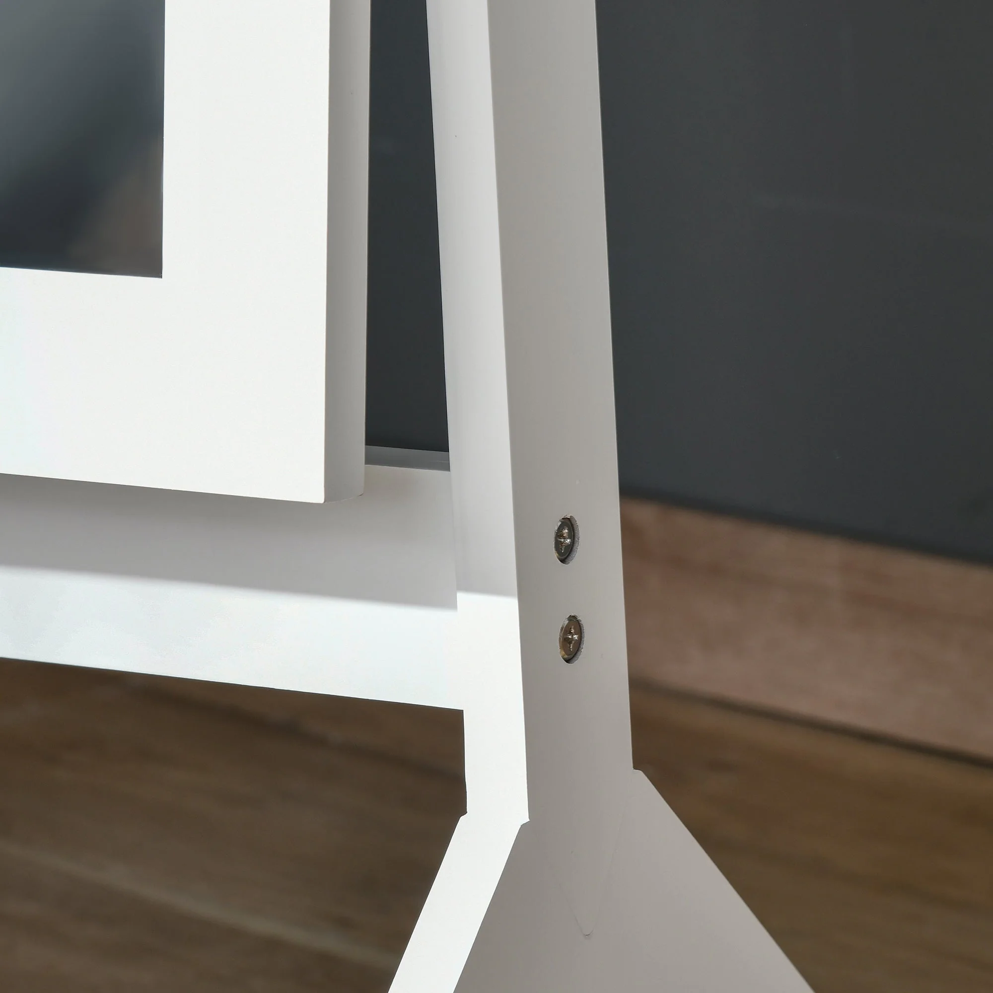 Homcom Freestanding Dressing Mirror Bedroom Tall Adjustable Angle 148x47cm White - Image 5