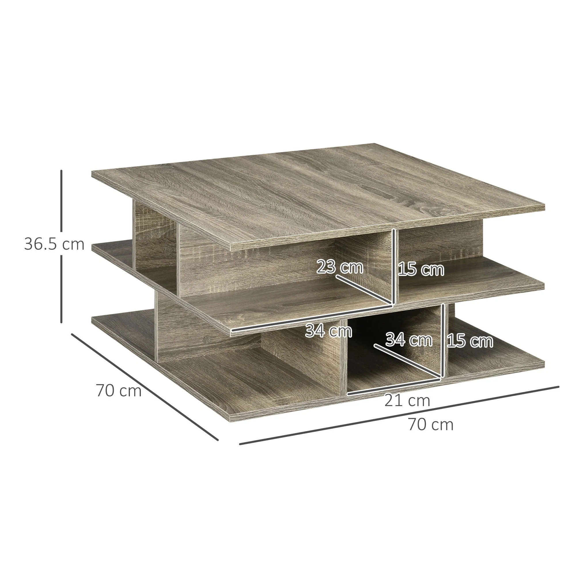 Homcom Square Coffee Tables For Living Room - Image 3