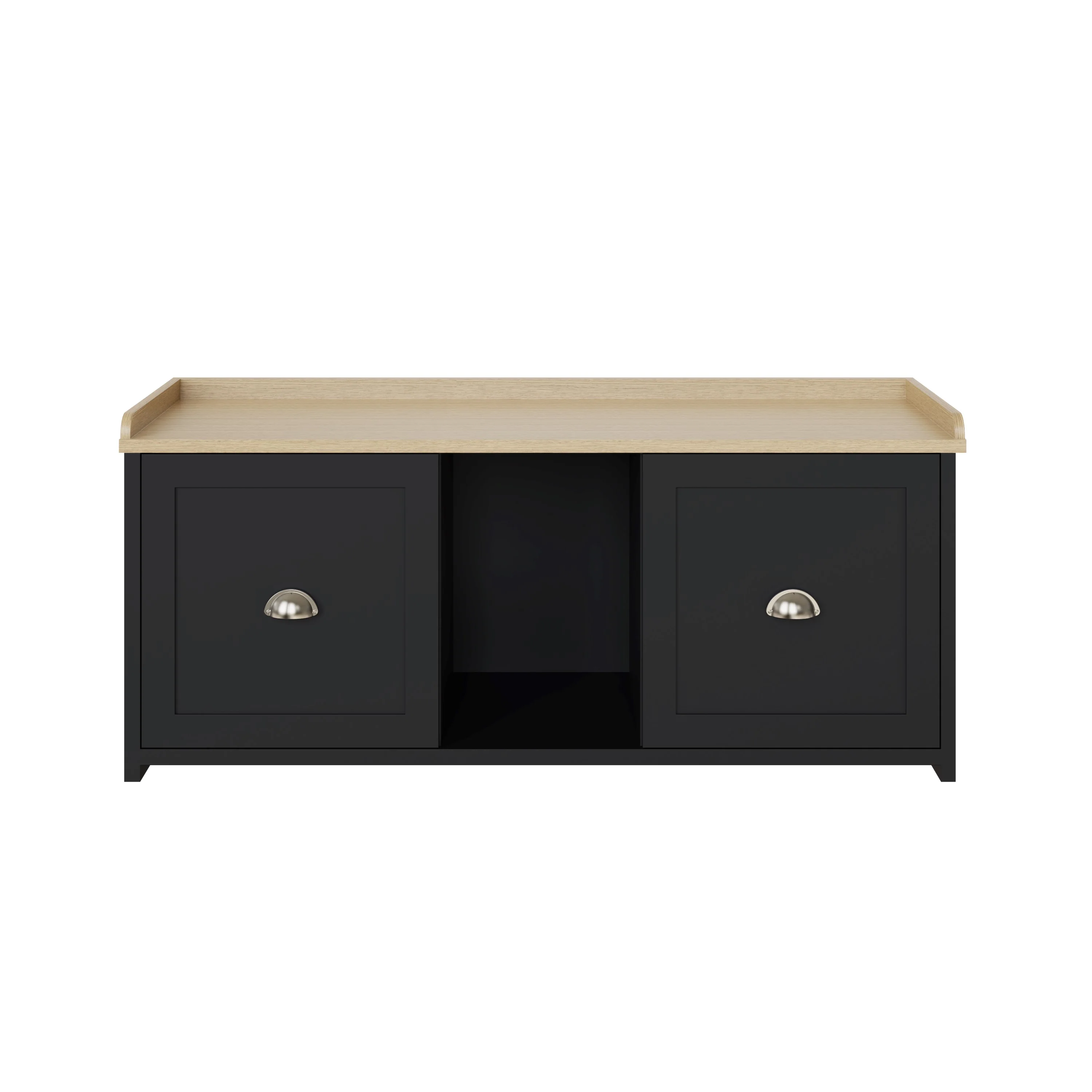 Lancaster Large Shoe Storage Black 2 Doors 7 Shelves - Image 3