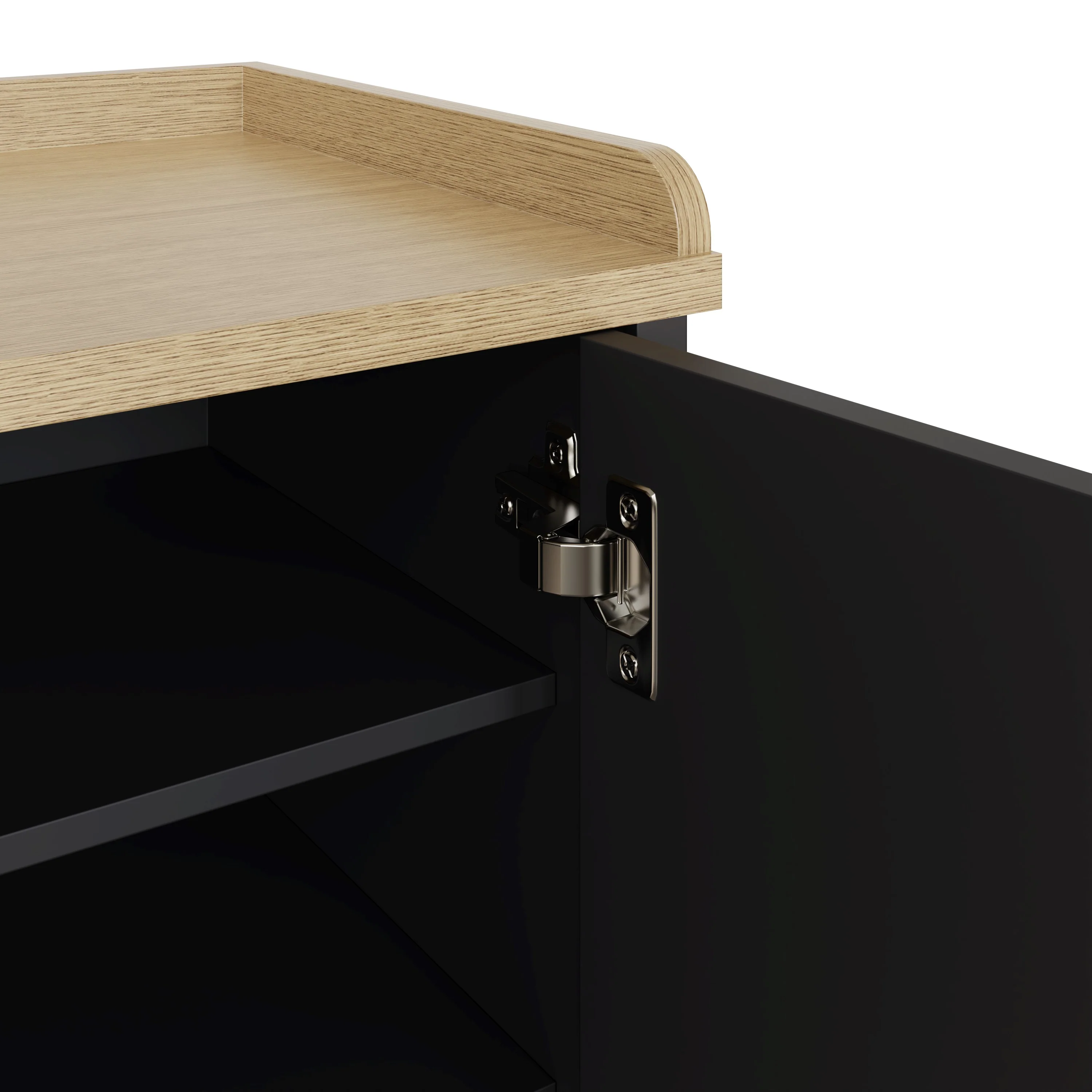 Lancaster Large Shoe Storage Black 2 Doors 7 Shelves - Image 5