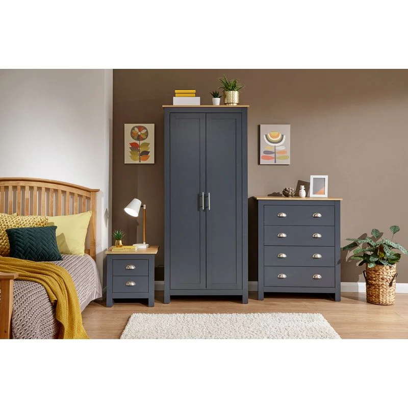 Lancaster 3 Piece Bedroom Furniture Set Blue - Image 5