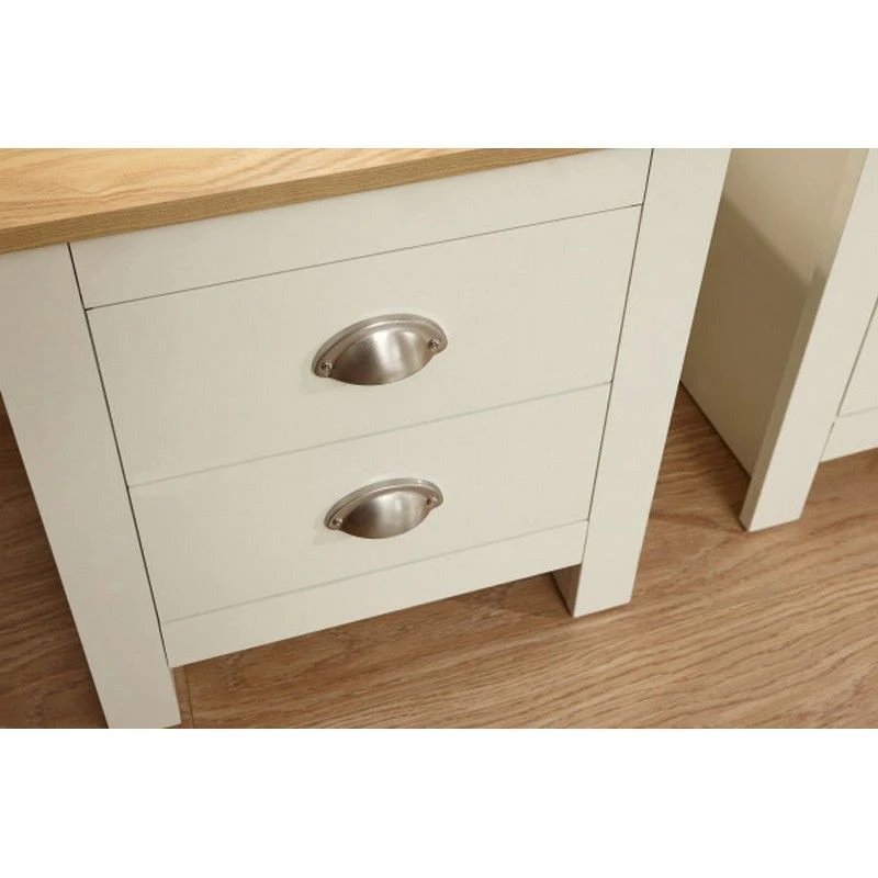 Lancaster Bedside Table Cream 2 Drawers - Image 3