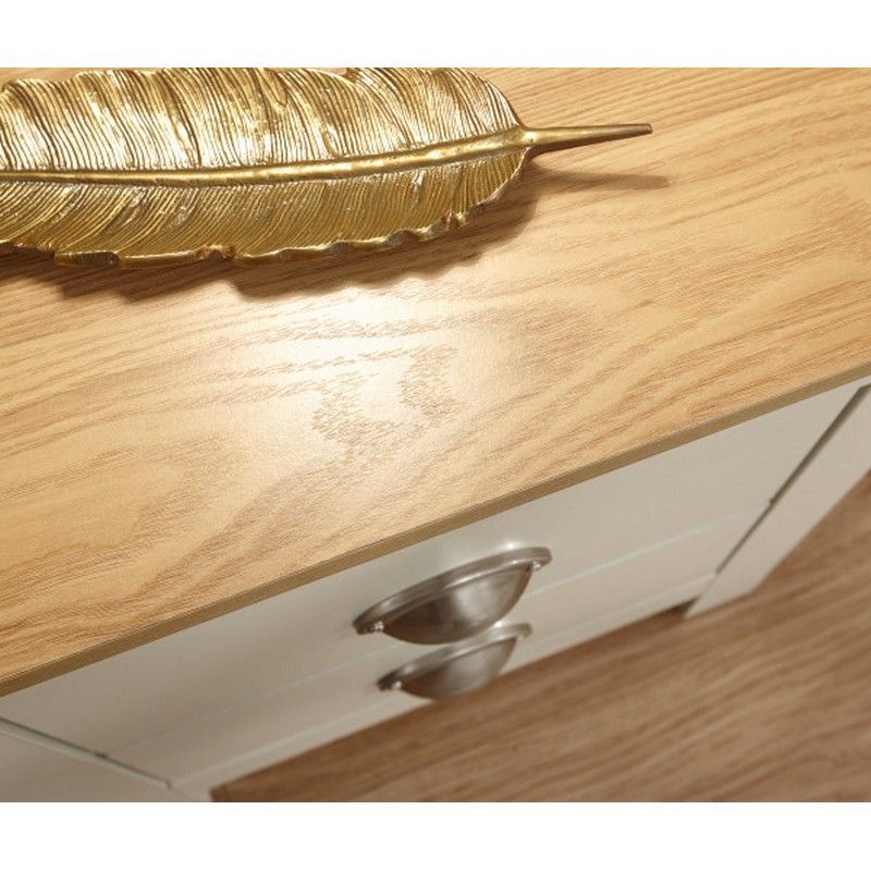 Lancaster Bedside Table Cream 2 Drawers - Image 4