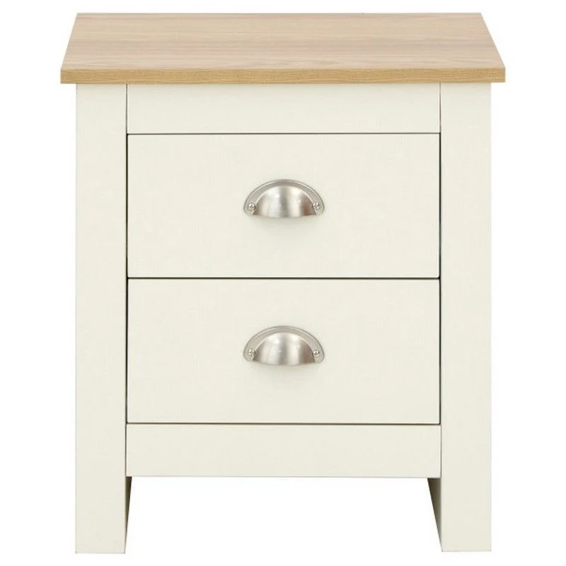 Lancaster Bedside Table Cream 2 Drawers - Image 5