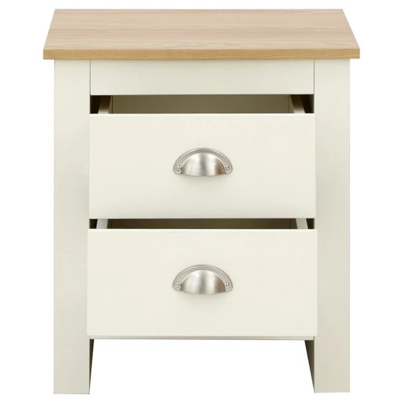 Lancaster Bedside Table Cream 2 Drawers - Image 6