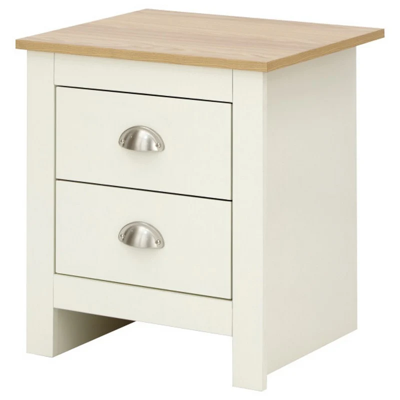 Lancaster Bedside Table Cream 2 Drawers - Image 7