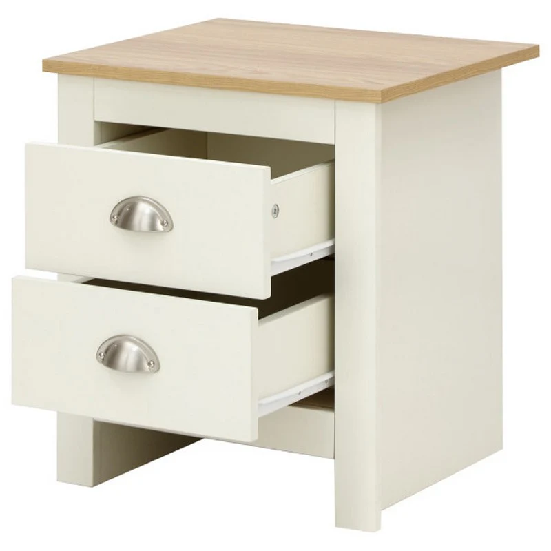 Lancaster Bedside Table Cream 2 Drawers - Image 8