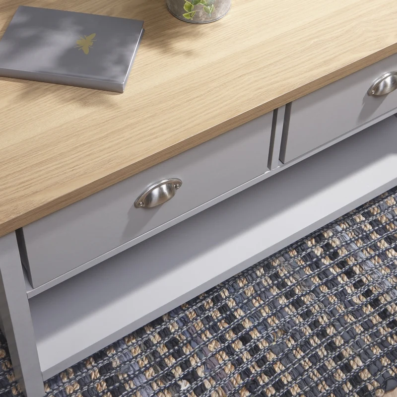 Lancaster Coffee Table Grey 1 Shelf 2 Drawers - Image 10