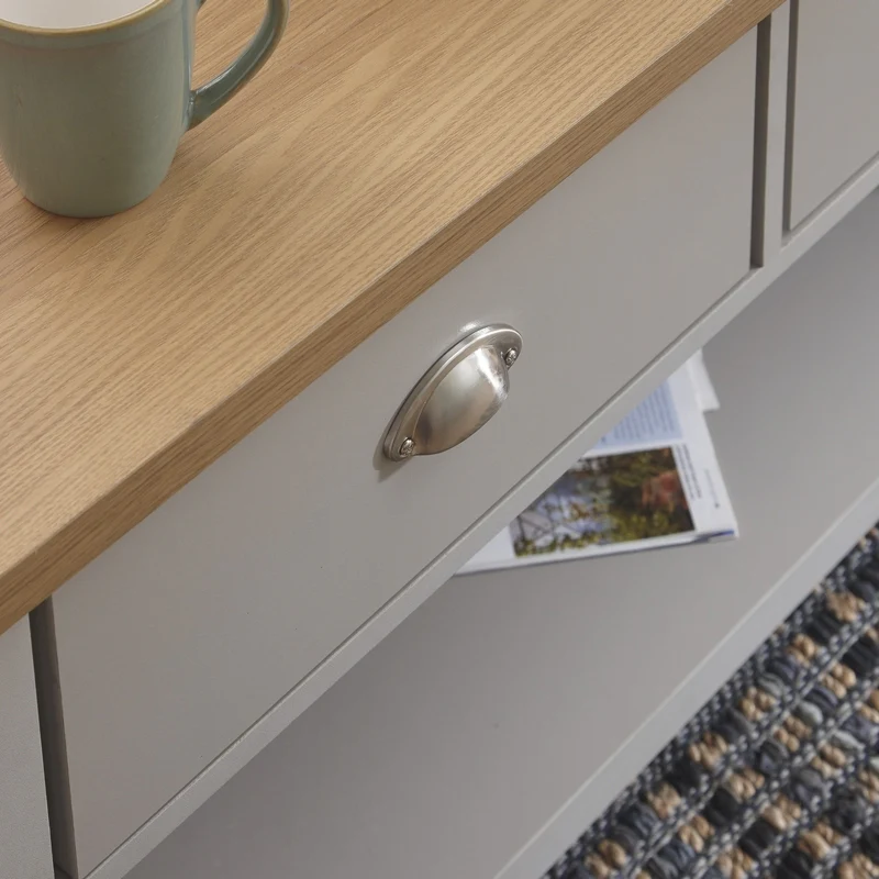 Lancaster Coffee Table Grey 1 Shelf 2 Drawers - Image 9