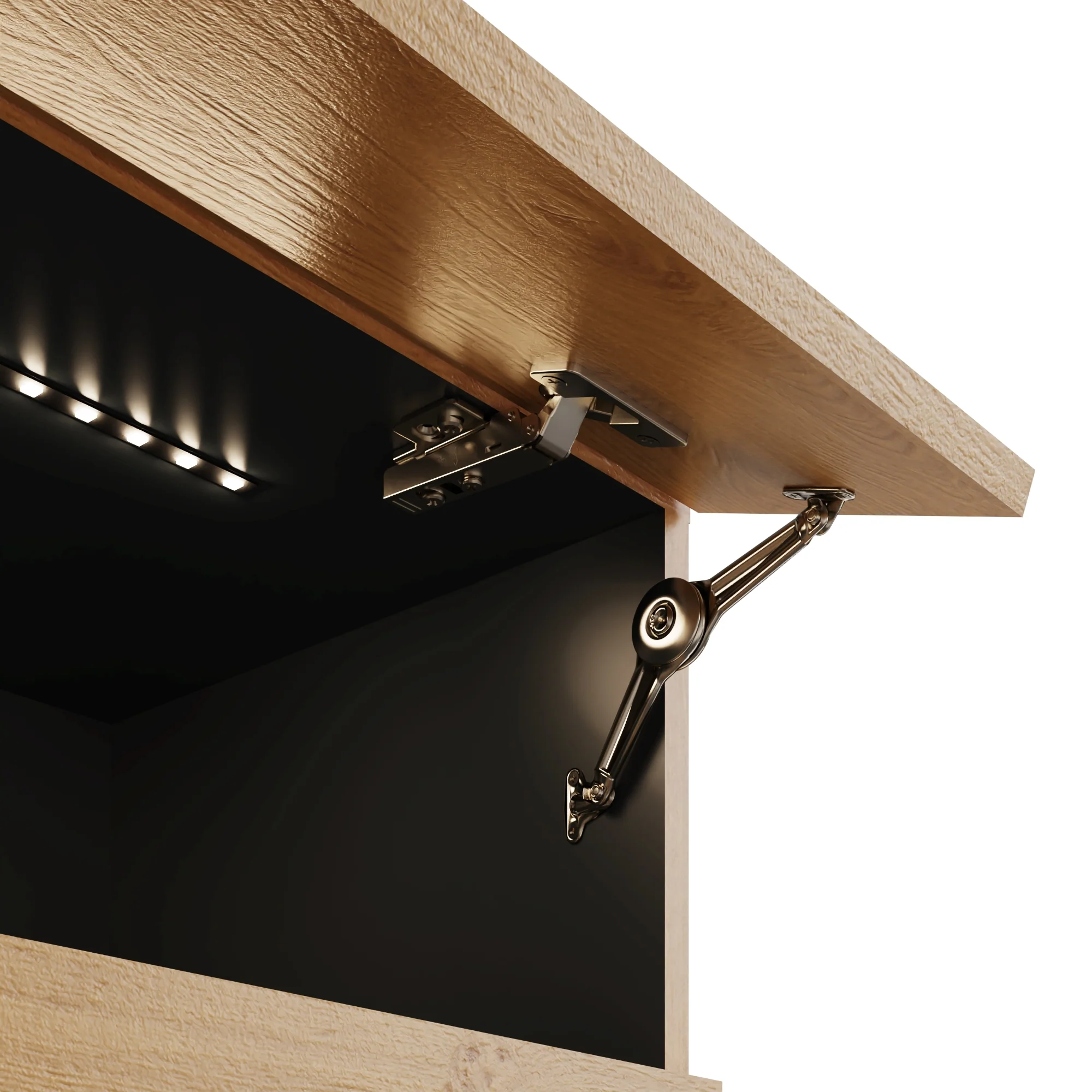 Leon TV Unit Oak 2 Shelves 2 Drawers - Image 3