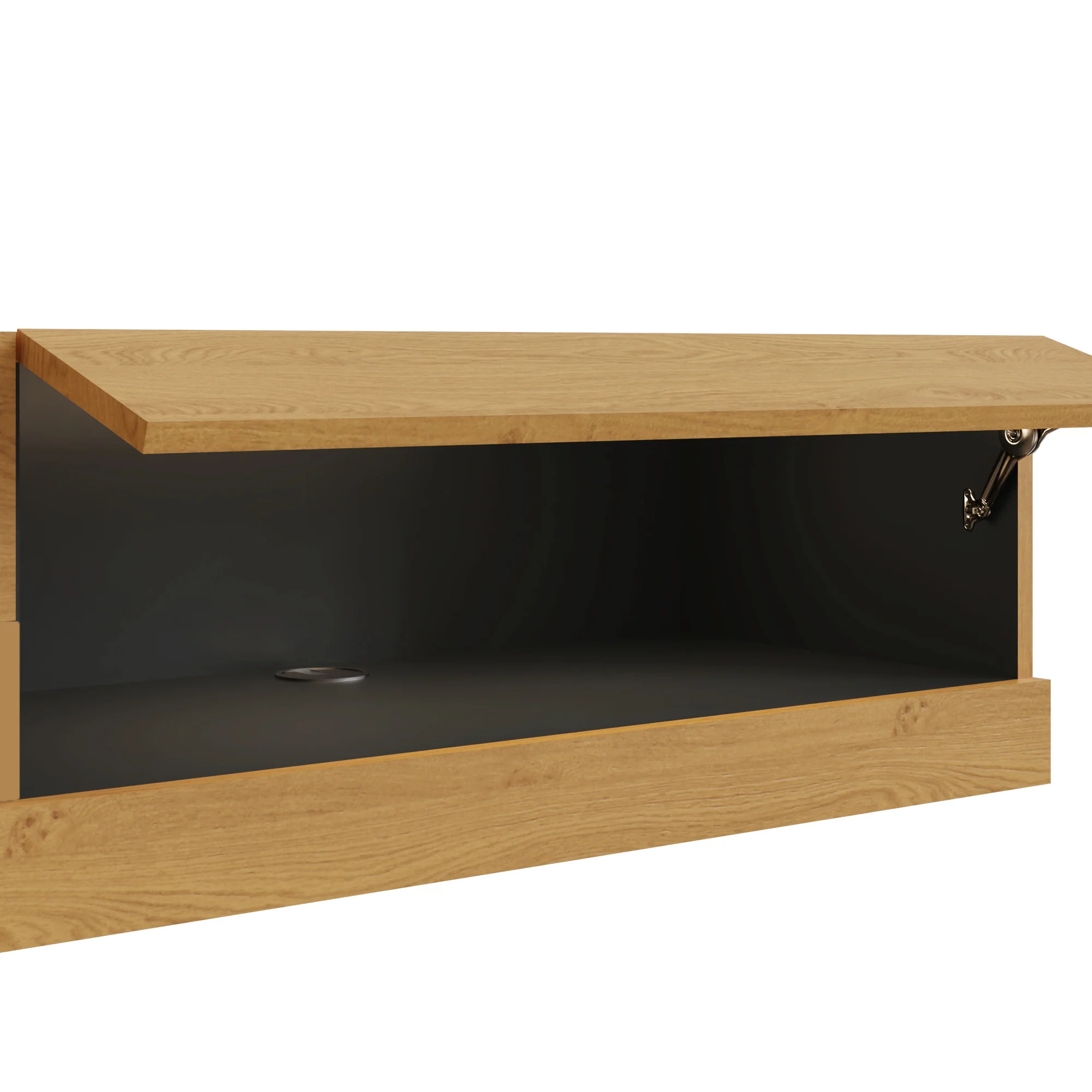 Leon TV Unit Oak 2 Shelves 2 Drawers - Image 5