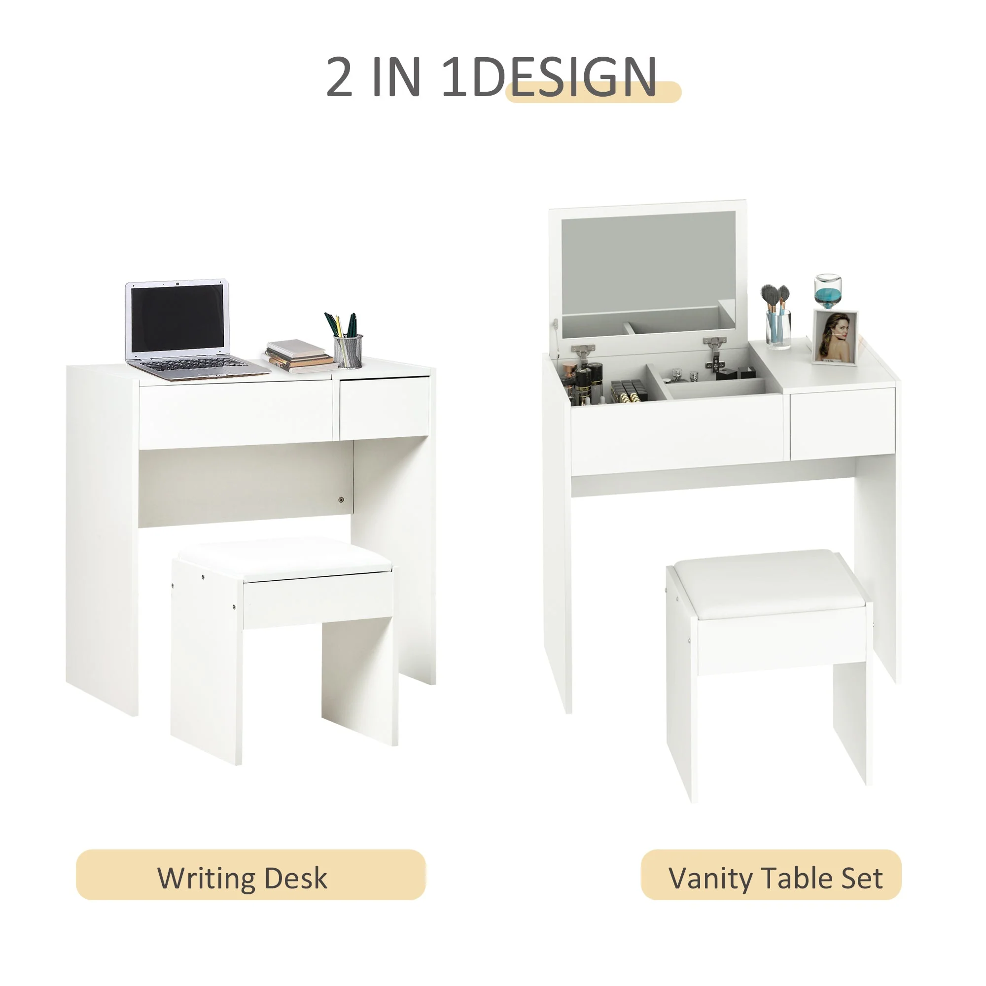 Makeup Desk with Drawer - Image 4