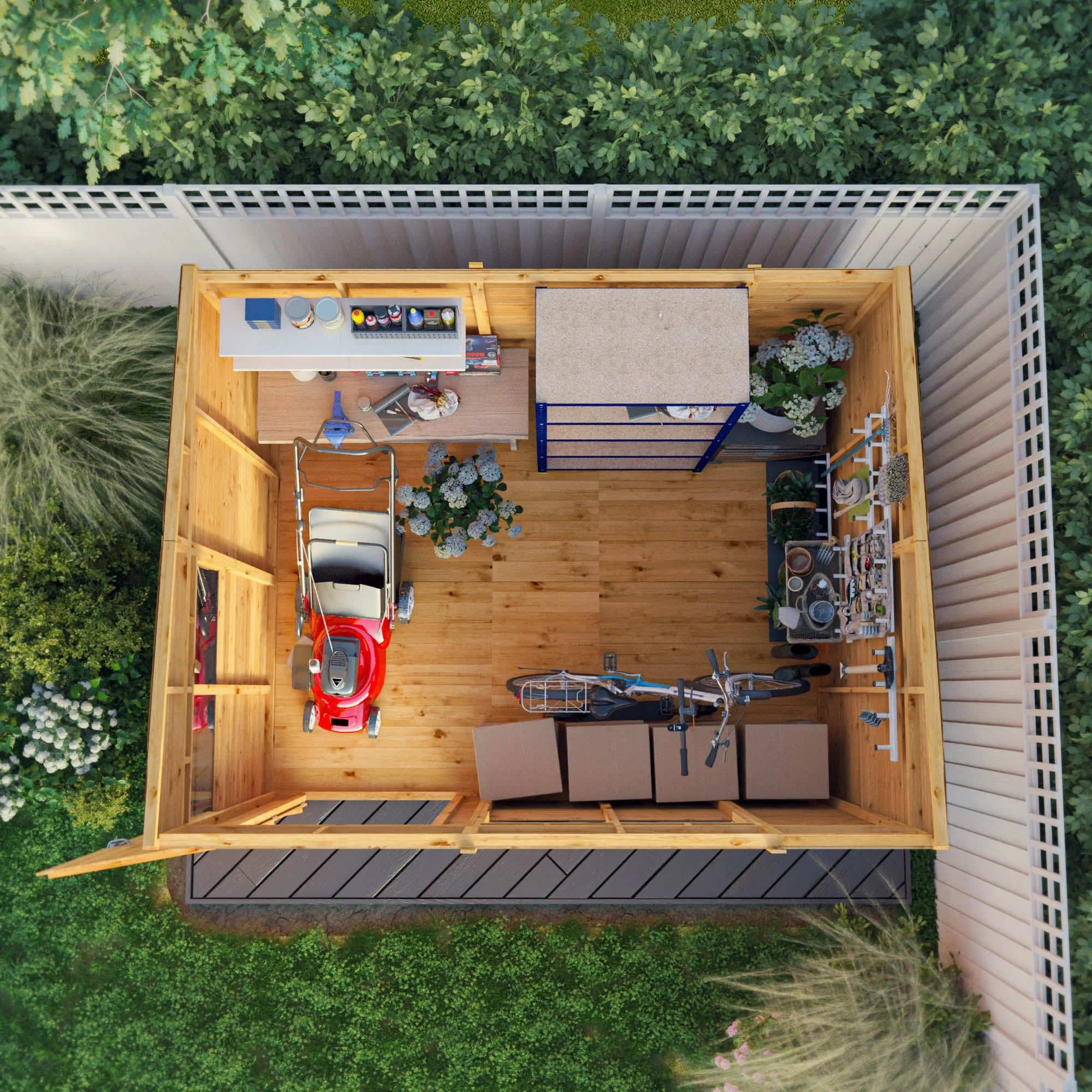 Mercia Woodsman 10' 3" x 8' Pent Shed - Premium Dip Treated Shiplap - Styrene Windows - Image 3