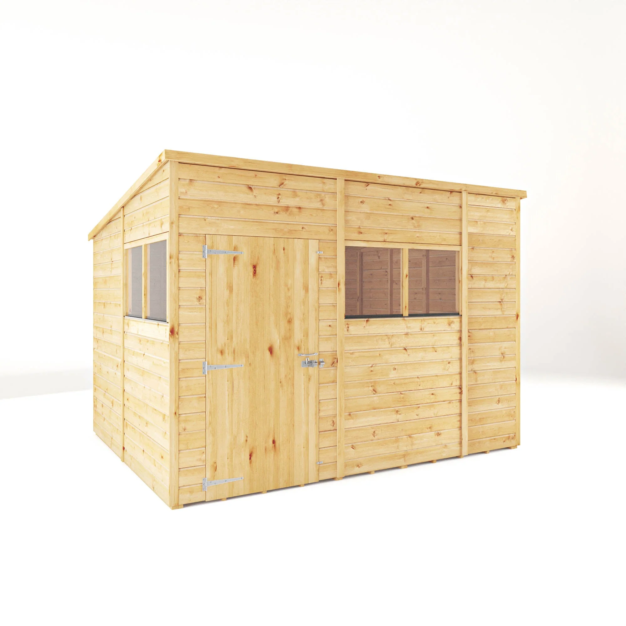 Mercia Woodsman 10' 3" x 8' Pent Shed - Premium Dip Treated Shiplap - Styrene Windows - Image 7