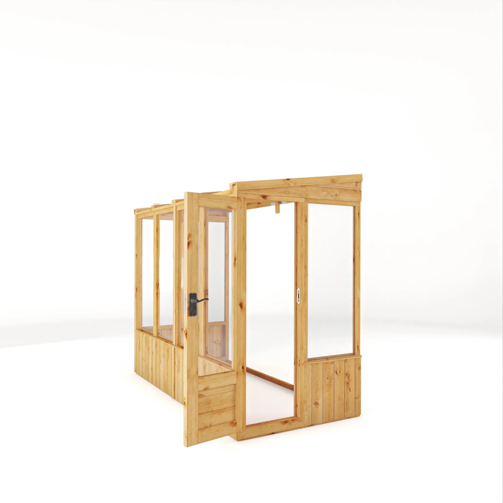 Mercia Woodsman 8' 2" x 3' 11" Pent Lean-to Greenhouse - Premium Dip Treated Shiplap- Styrene Windows - Image 10