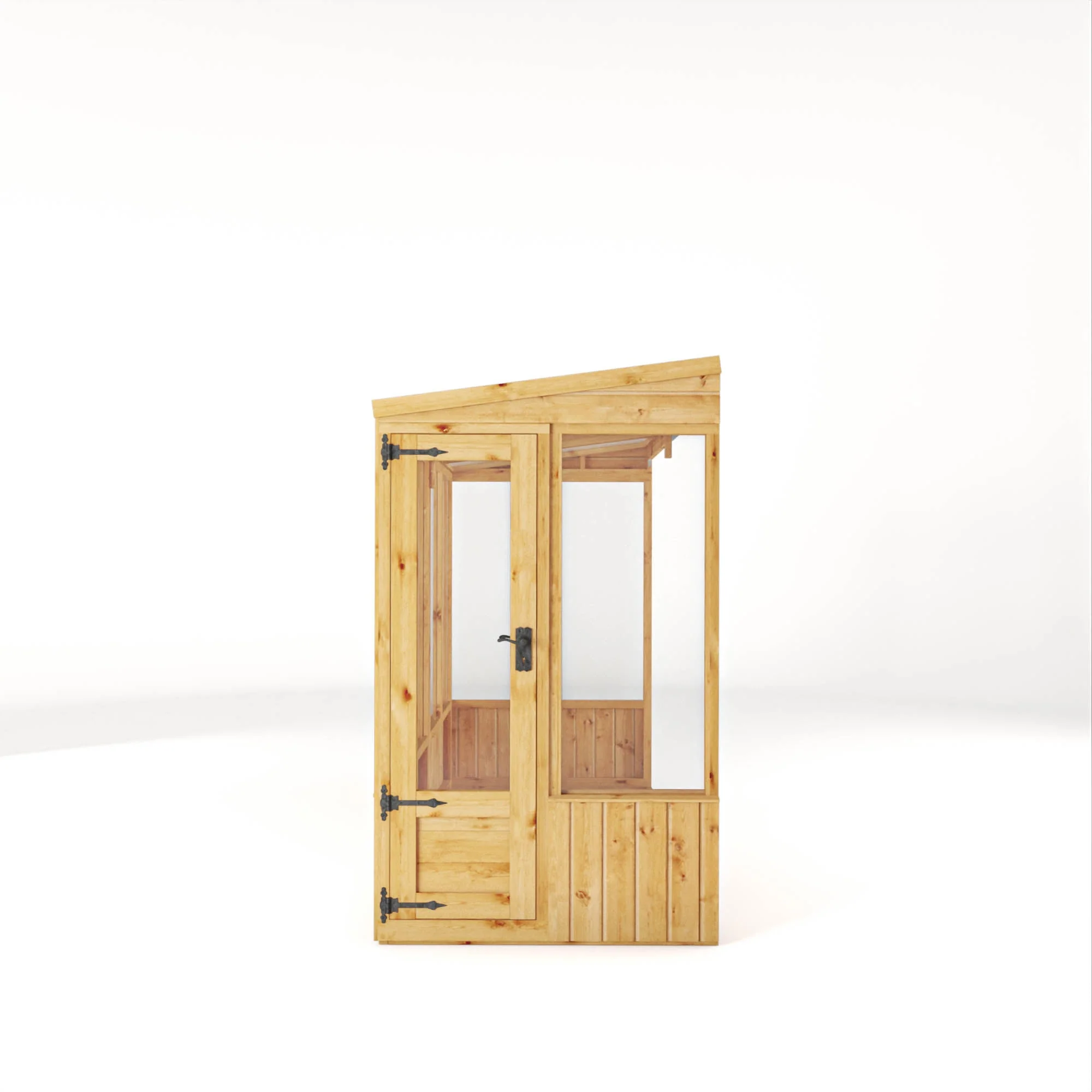 Mercia Woodsman 8' 2" x 3' 11" Pent Lean-to Greenhouse - Premium Dip Treated Shiplap- Styrene Windows - Image 3