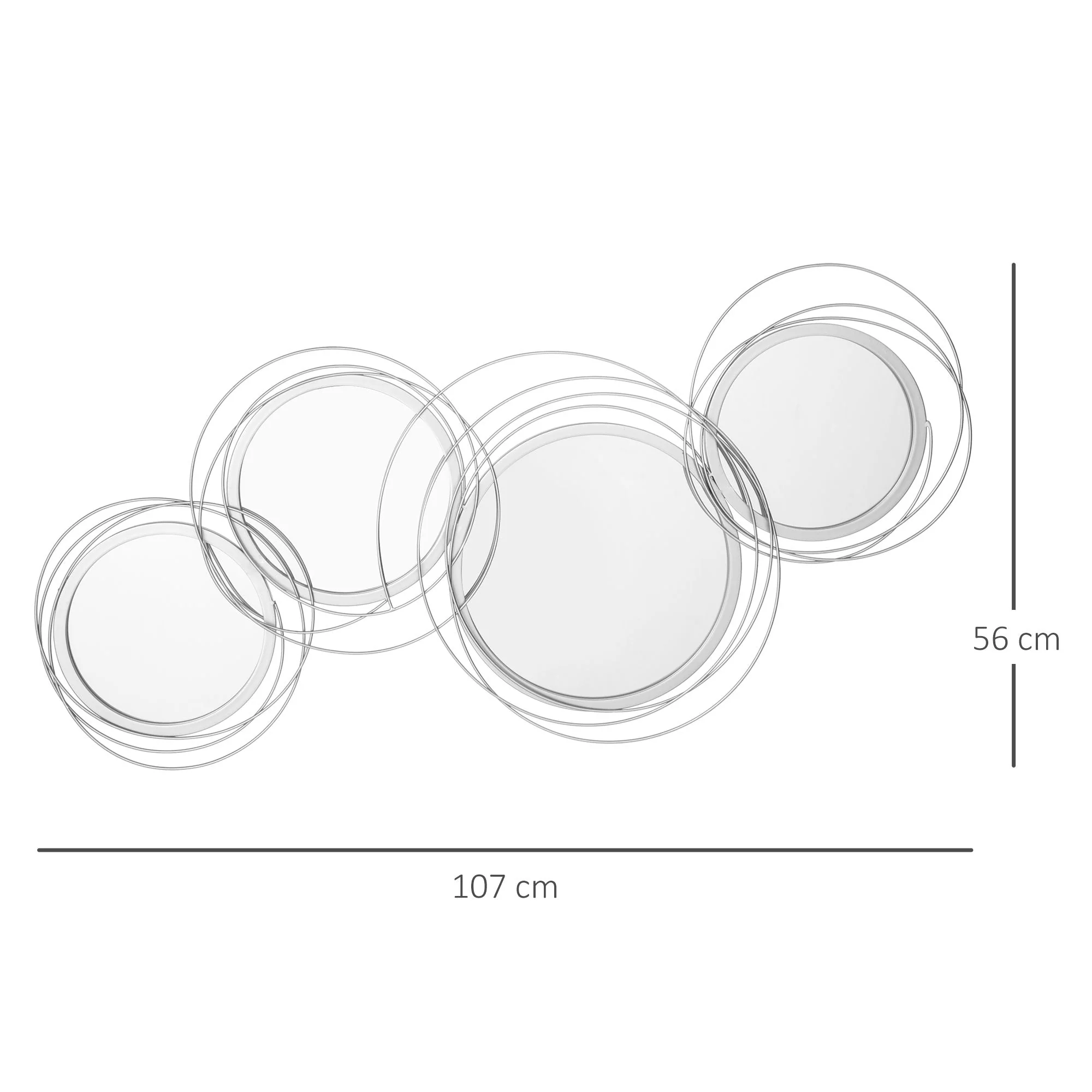 Metal Wall Art Modern Decorative Mirror Decor Hanging Home Wall Sculptures for Living Room Bedroom Dining Room - Image 3