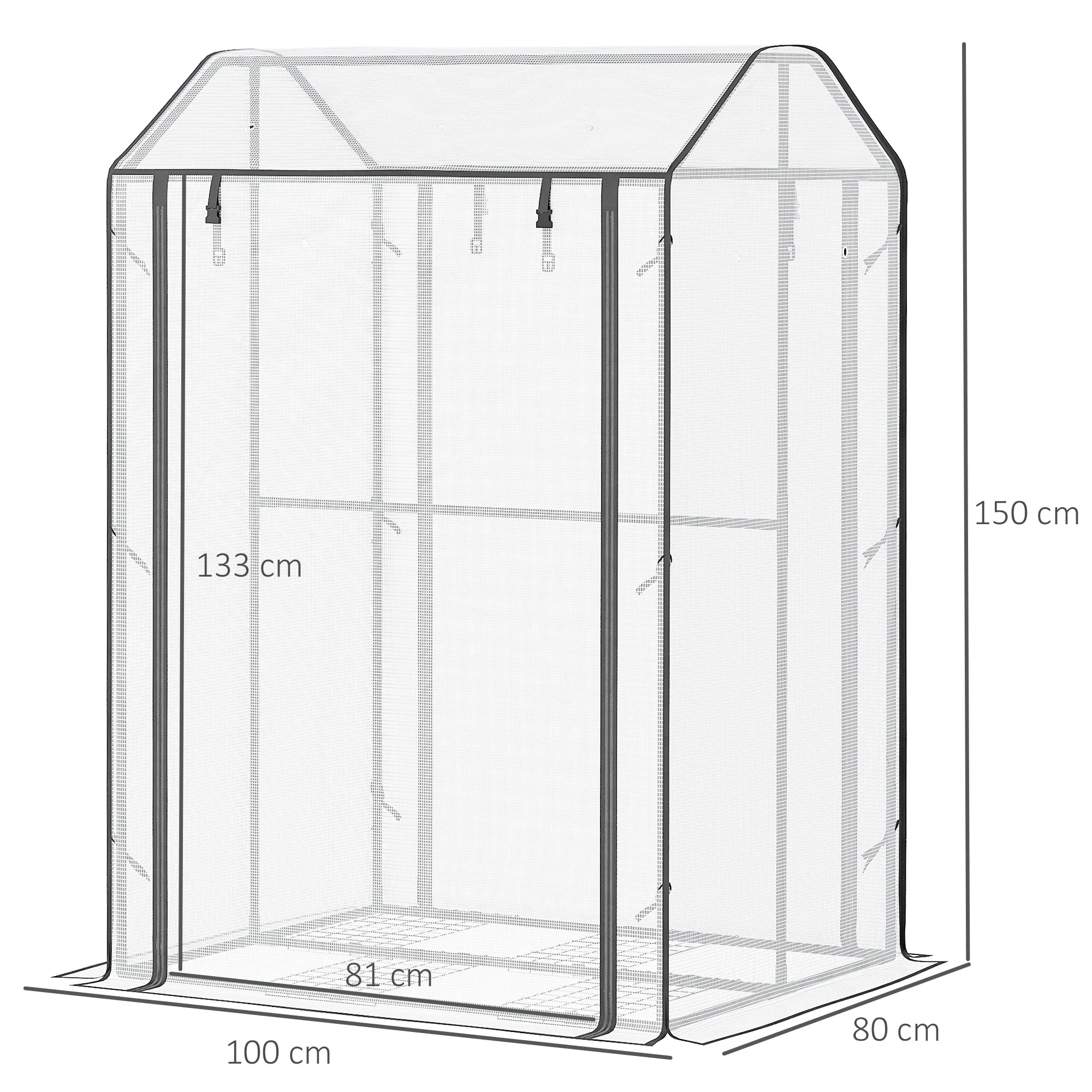 Mini Greenhouse with Shelves Portable Garden Grow House for Plants with Roll Up Door and Vents - Image 3