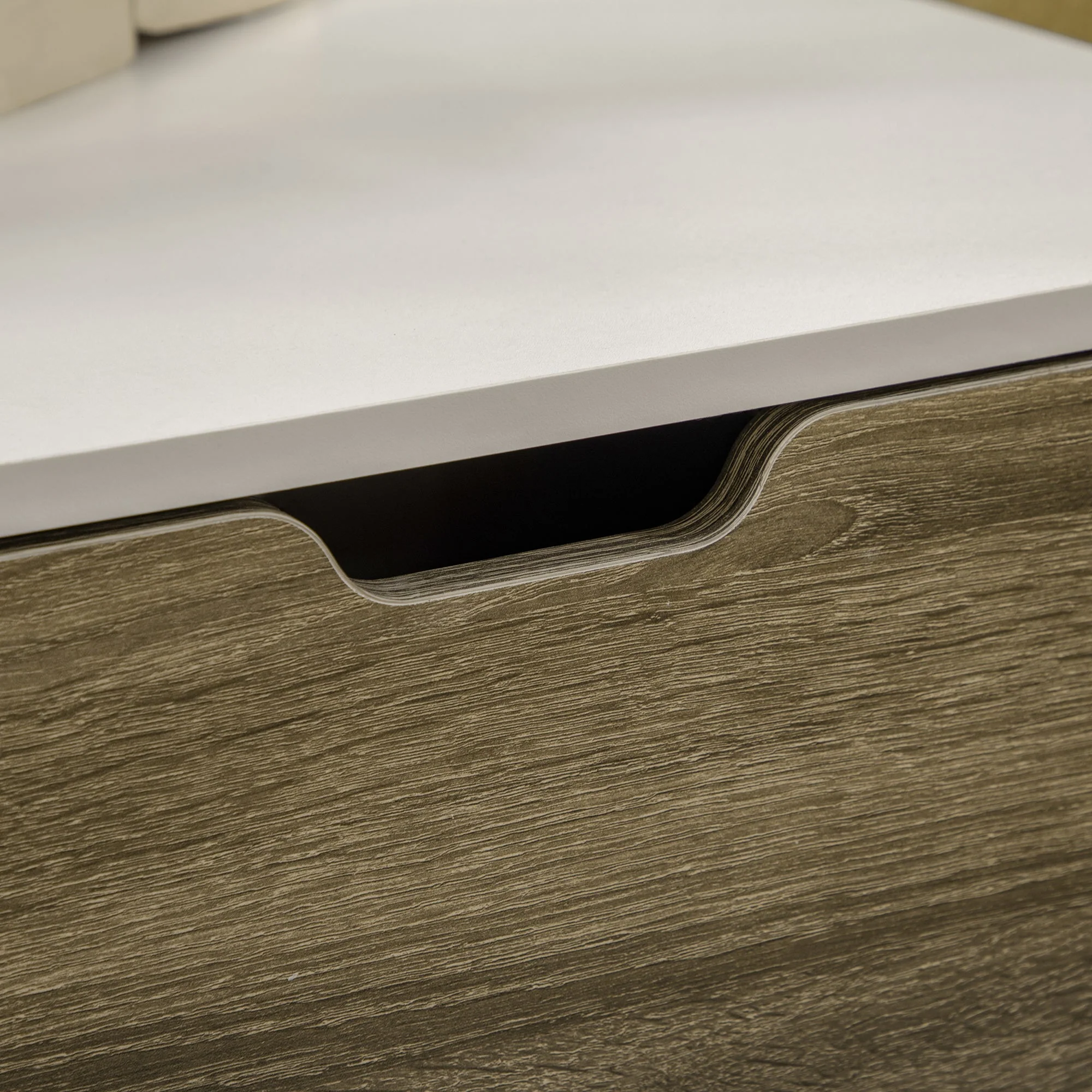 Modern Coffee Table with Tempered Glass Shelf and Two Drawers - Image 8