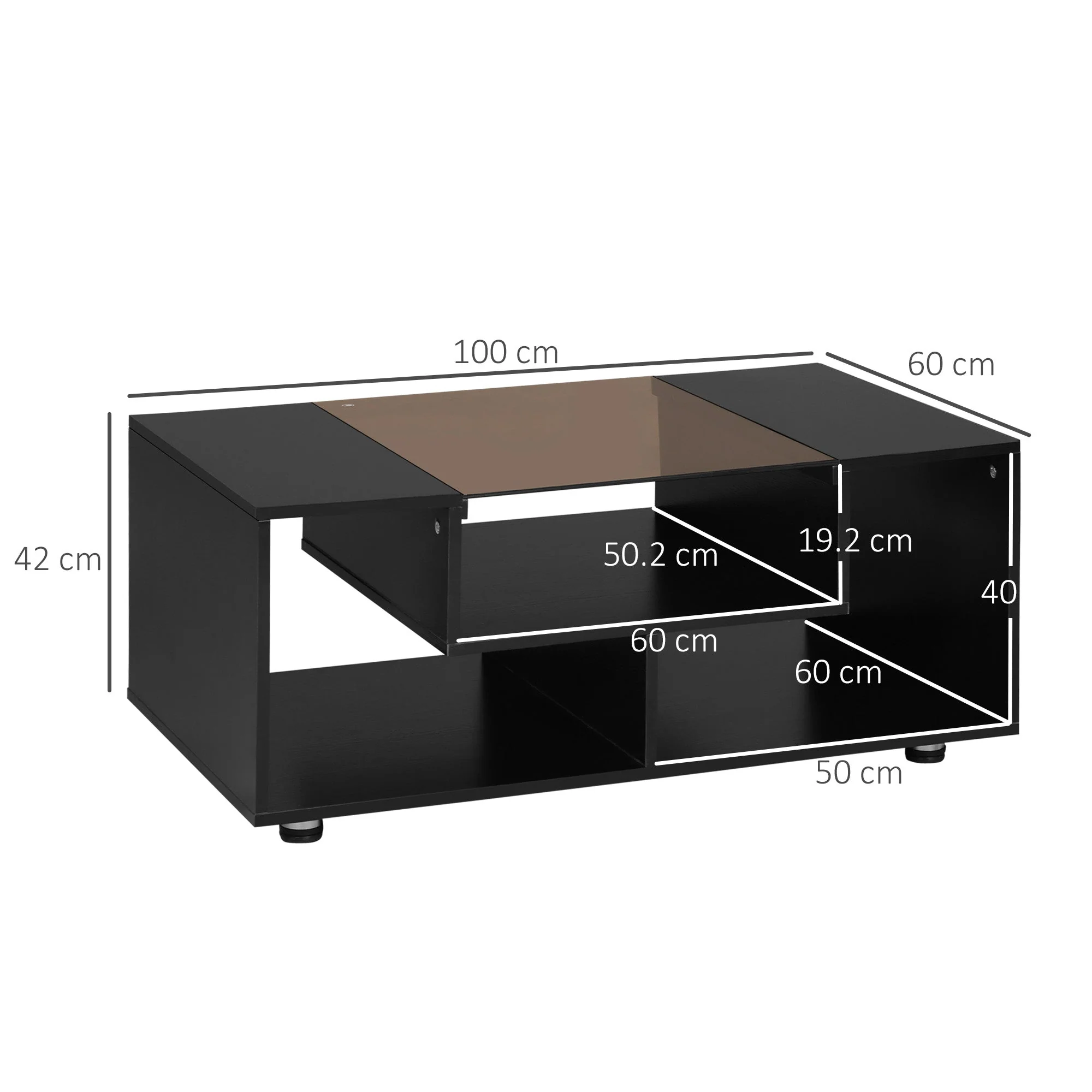 Modern Coffee Table with Tempered Glass Top - Image 3