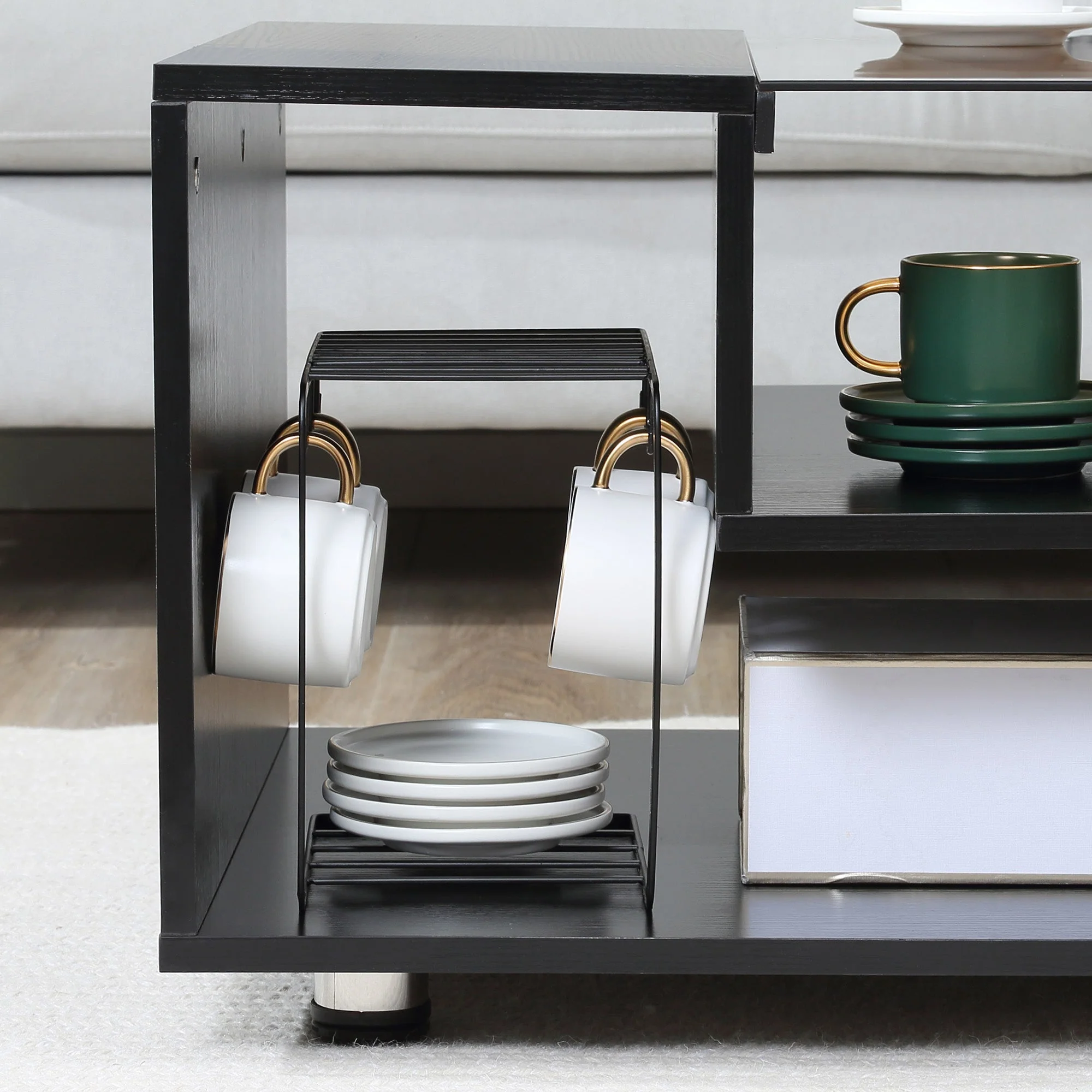 Modern Coffee Table with Tempered Glass Top - Image 8