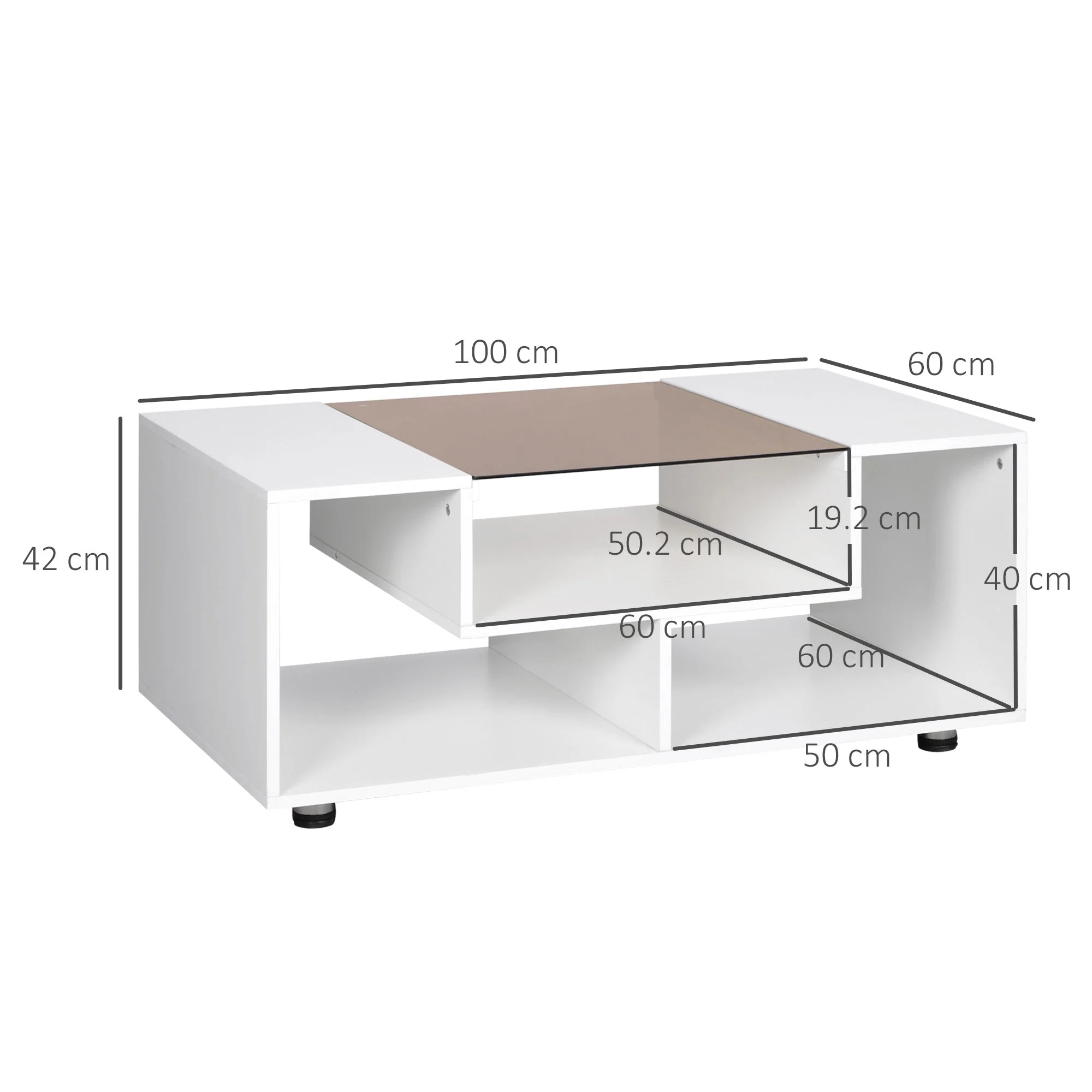 Modern Coffee Table with Tempered Glass Top - Image 3