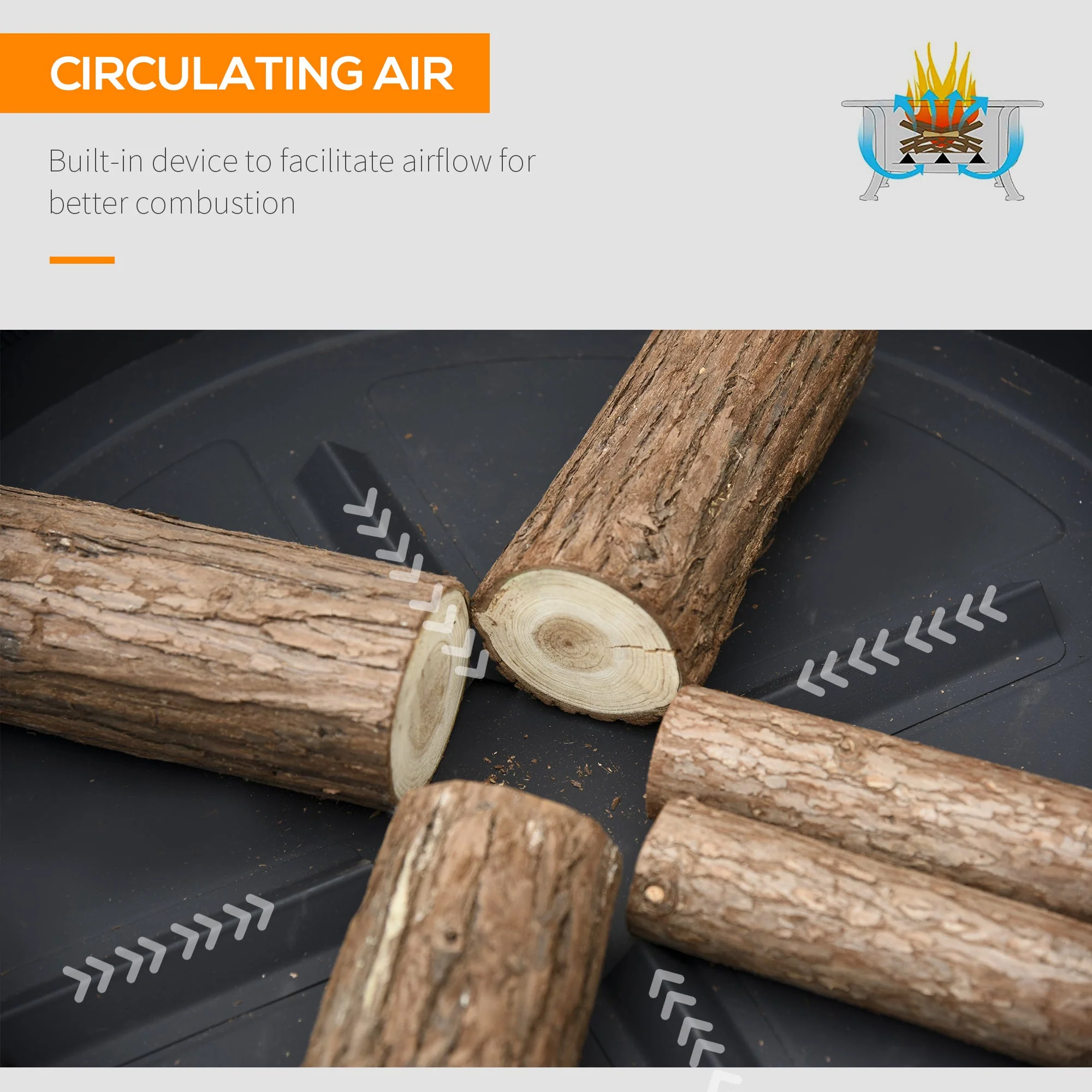 Outdoor Fire Pit with Grill Cooking Grate Screen Cover Fire Poker Bonfire Patio - Image 7