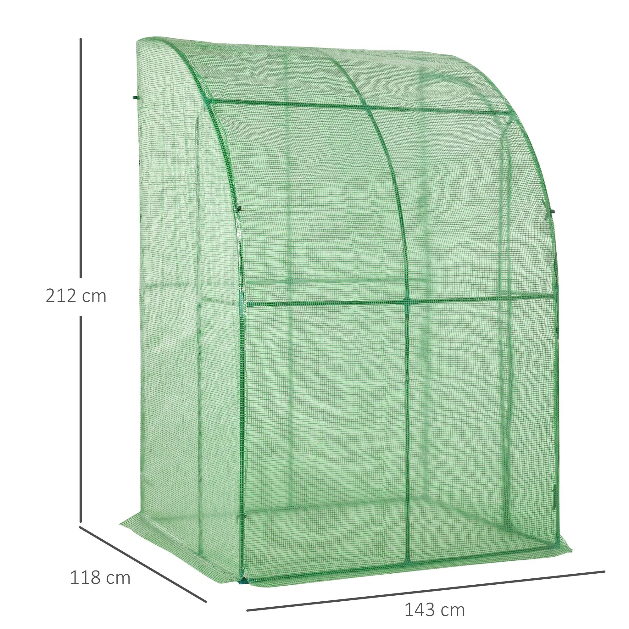 Outdoor Medium Plant Green House w/Zippered Doors Strong PE Cover 143x118x212cm - Image 3