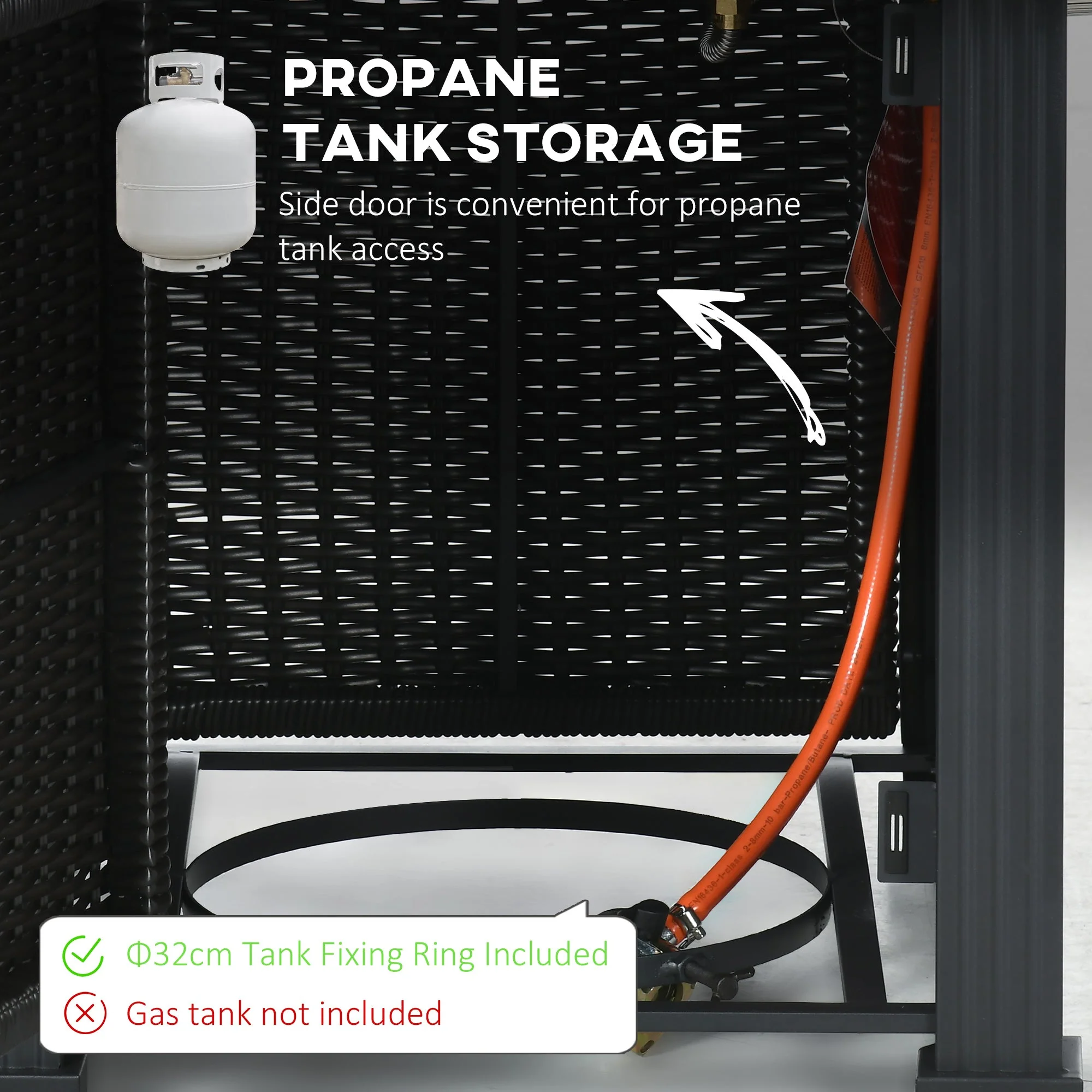 Outdoor PE Rattan Gas Fire Pit Table - Image 5