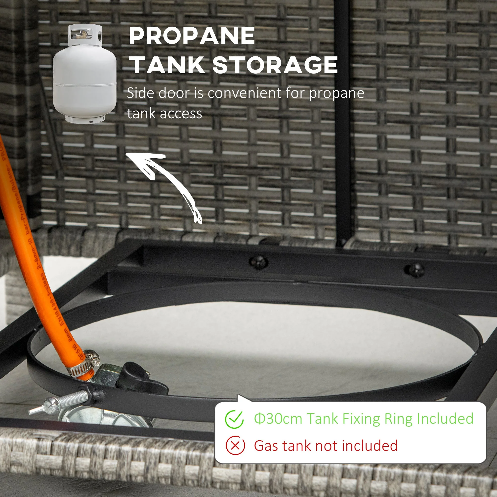 Outdoor PE Rattan Gas Fire Pit Table - Image 4
