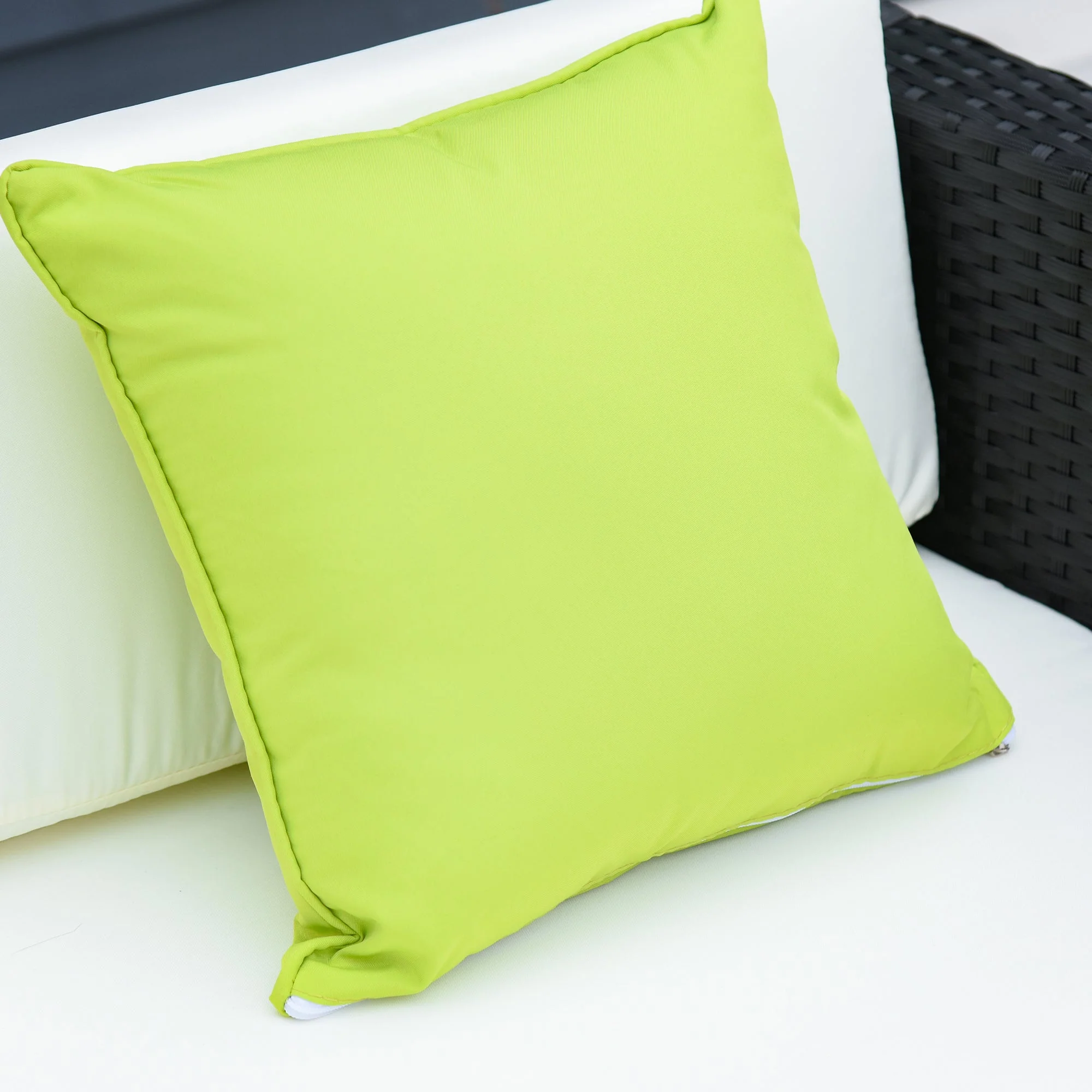 Outsunny 4-Seater Rattan Sofa Set  Garden Outdoor Sectional Sofa Coffee Table Metal Frame With cushion Pillows-Black - Image 7