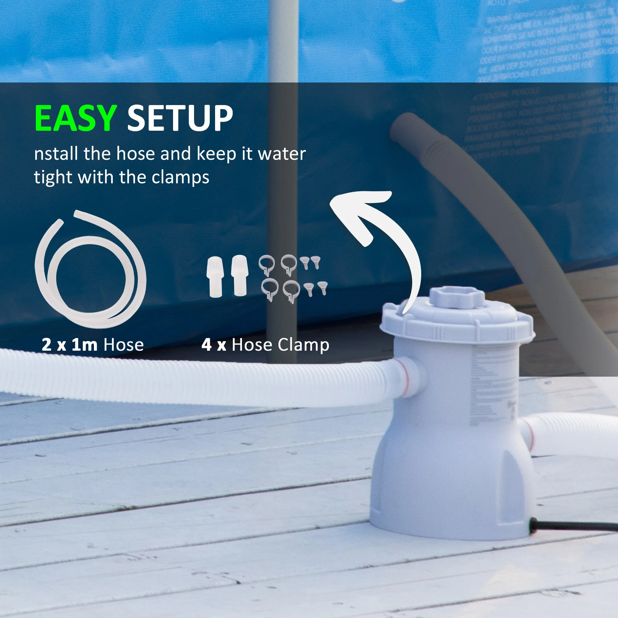 Outsunny Cartridge Filter Pump for 13'-15' Above Ground Pools - Image 6