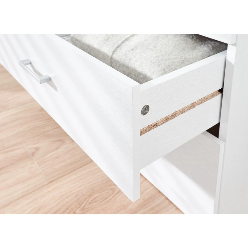 Panama 3 Piece Bedroom Furniture Set White Extending Table - Image 8