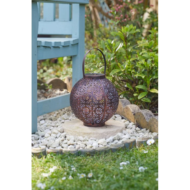 Rattan Solar Garden Lantern White LED - 22.5cm by Smart Solar - Image 3