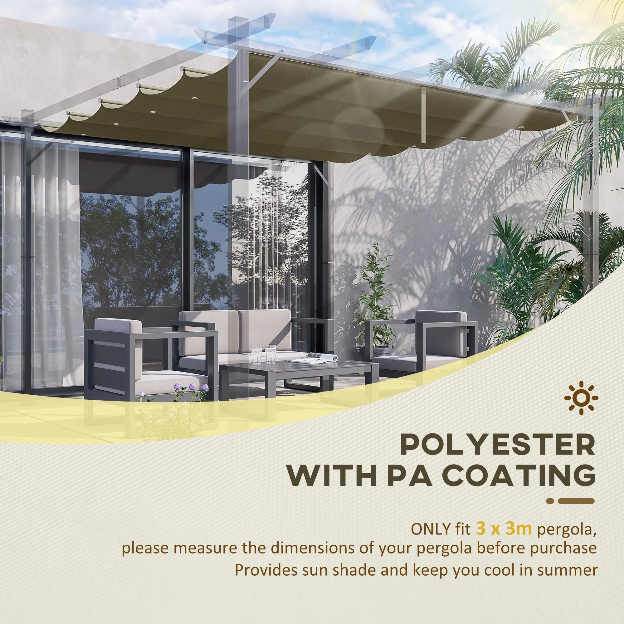 Retractable Pergola Shade Cover - Image 3