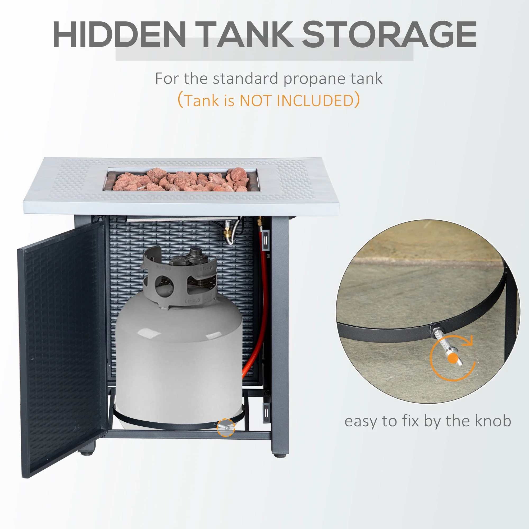 Square Propane Gas Fire Pit Table - Image 4