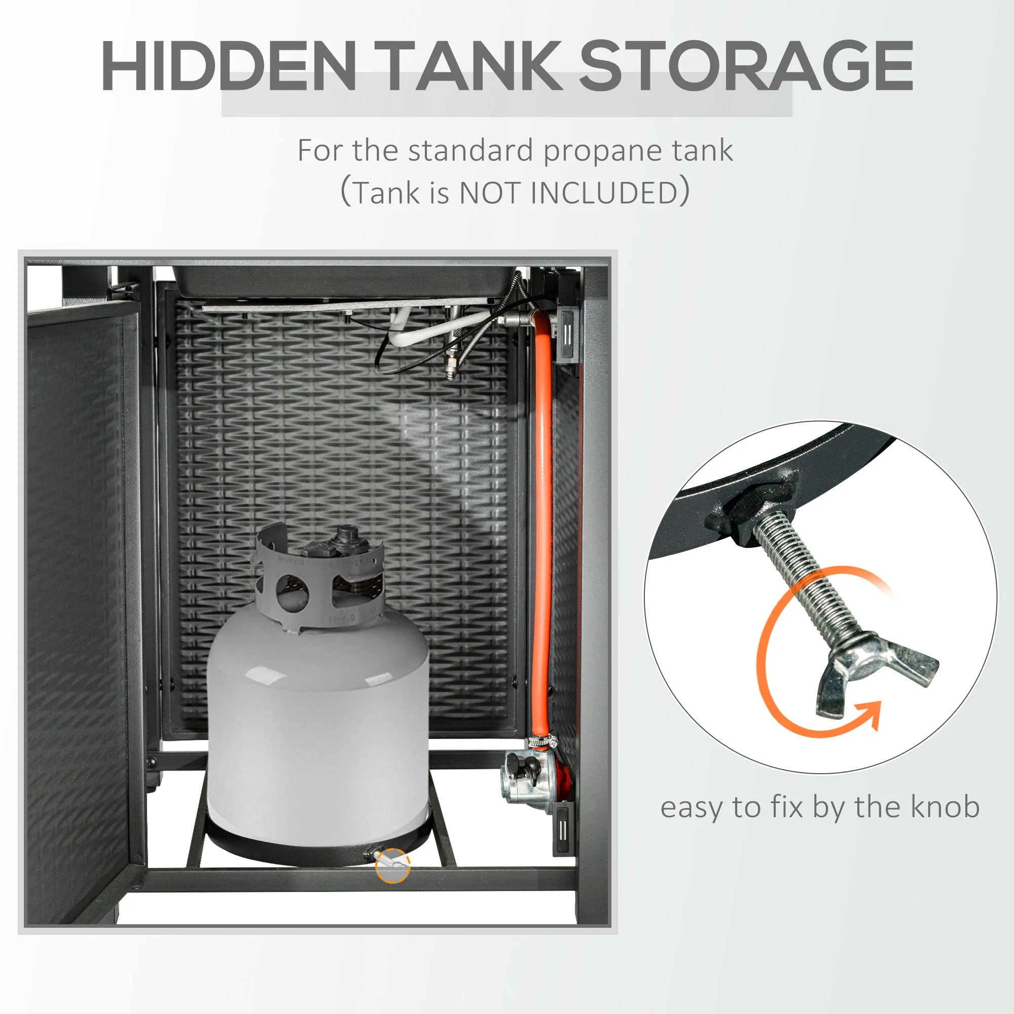 Square Propane Gas Fire Pit Table - Image 5