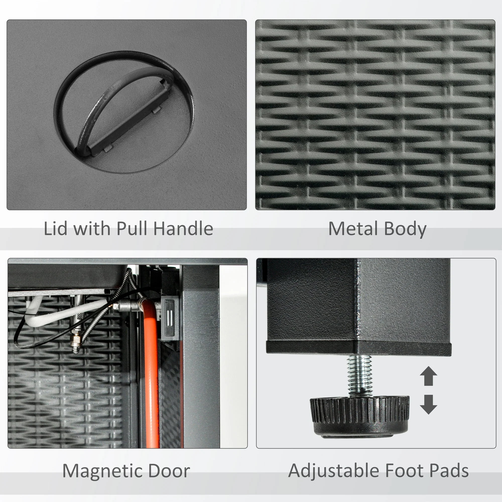 Square Propane Gas Fire Pit Table - Image 8